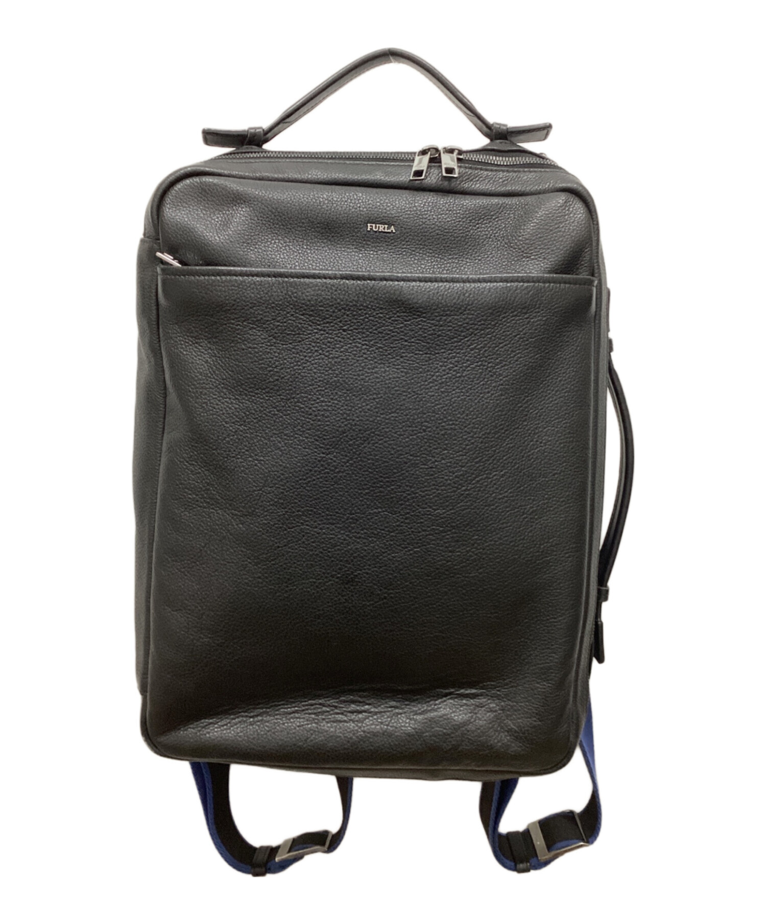 FURLA 黒 レザーリュック　新品同様 中古・古着通販】FURLA (フルラ) レザーリュック ブラック｜ブランド