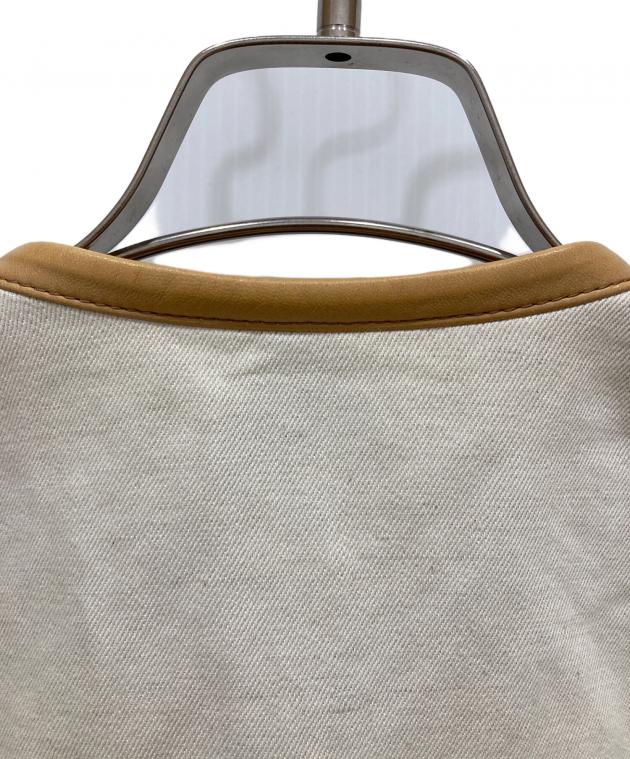 中古・古着通販】HERMES (エルメス) レザーパイピングデニムジャケット