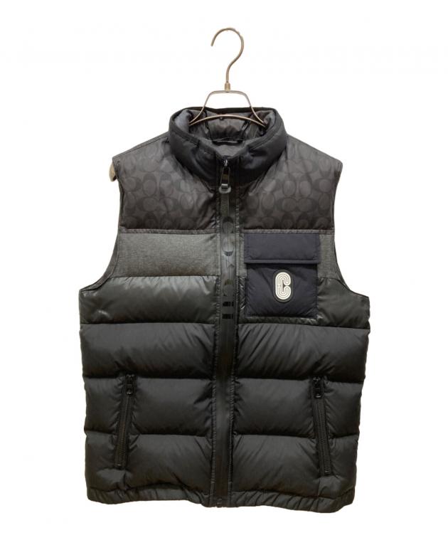 【中古品】COACH ダウンベスト Lサイズ 中古・古着通販】COACH (コーチ) ダウンベスト ブラック サイズ:SIZE S