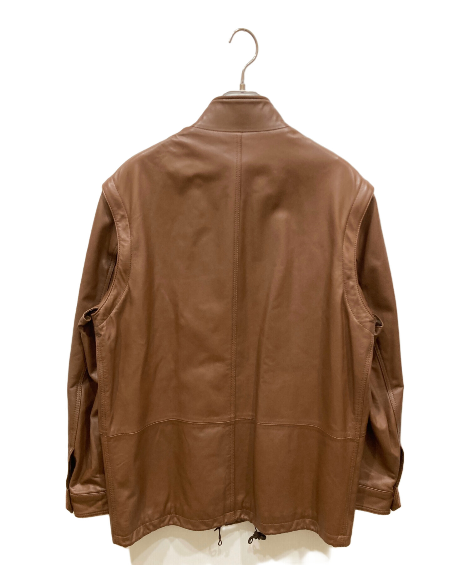 BALMAIN バルマン 羊革 レザージャケット ラムレザー XL相当 中古・古着通販】BALMAIN (バルマン) ラムレザージャケット ブラウン