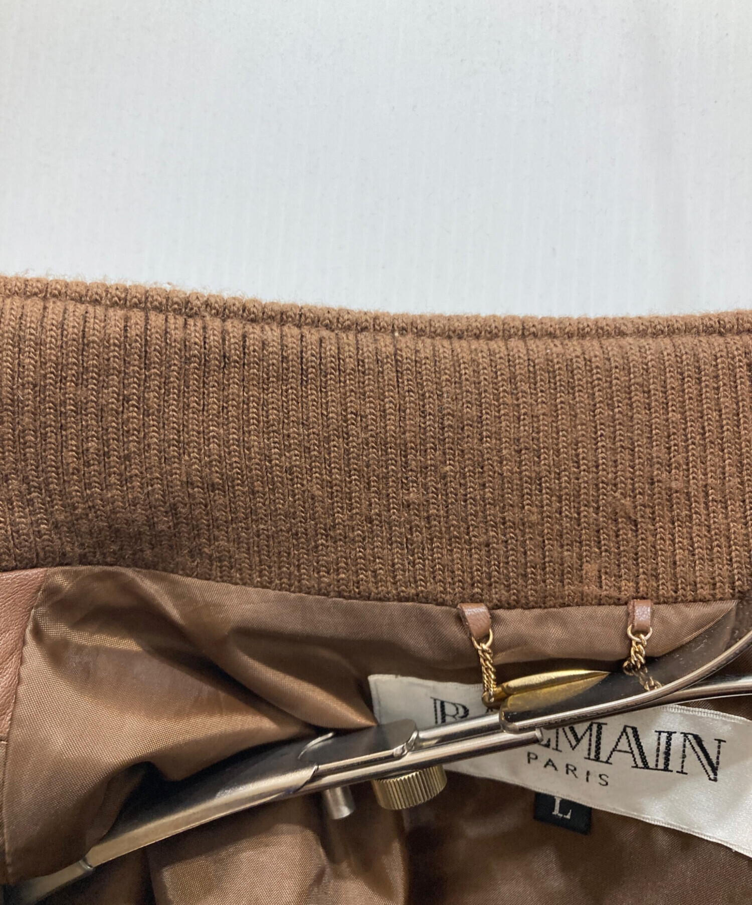 中古・古着通販】BALMAIN (バルマン) ラムレザージャケット ブラウン