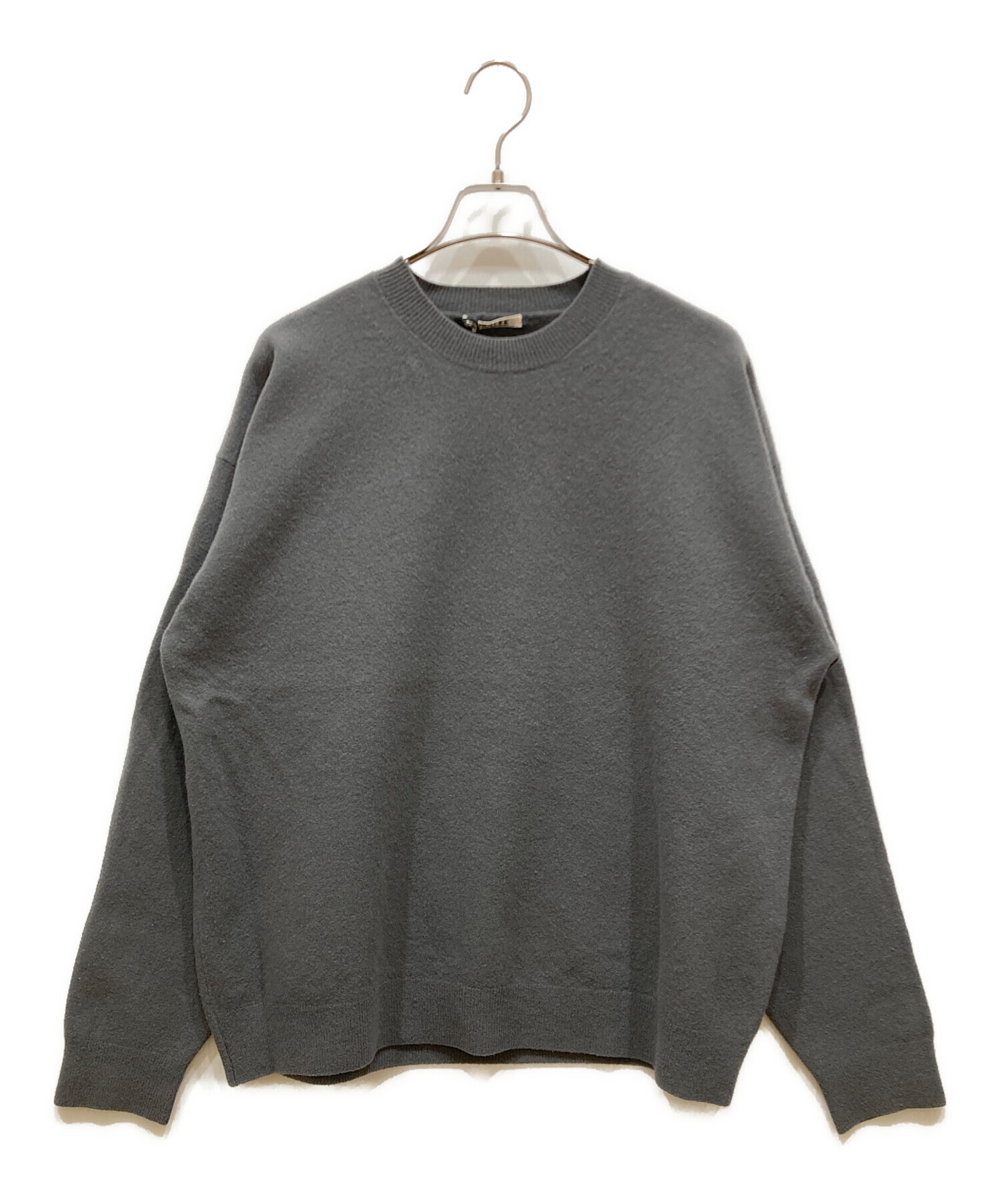 AURALEE ウールコットン ニット グレー 中古・古着通販】AURALEE (オーラリー) FELTED WOOL KNIT P/O グレー