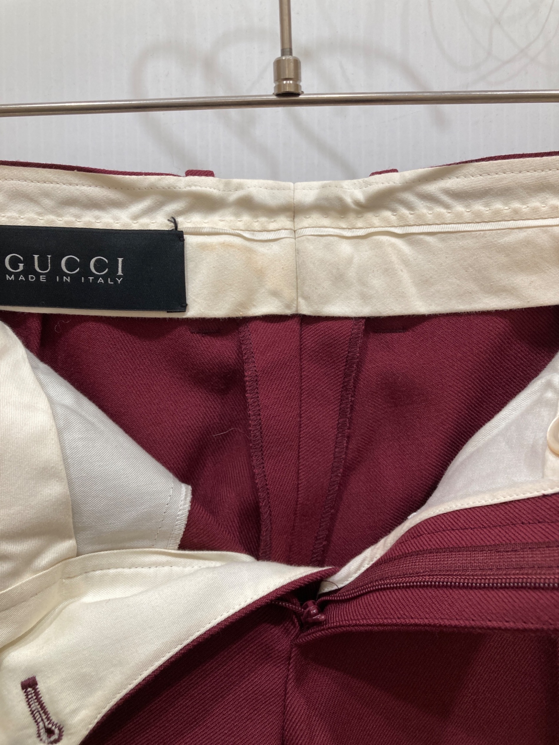 中古・古着通販】GUCCI (グッチ) ウールスラックス ボルドー サイズ