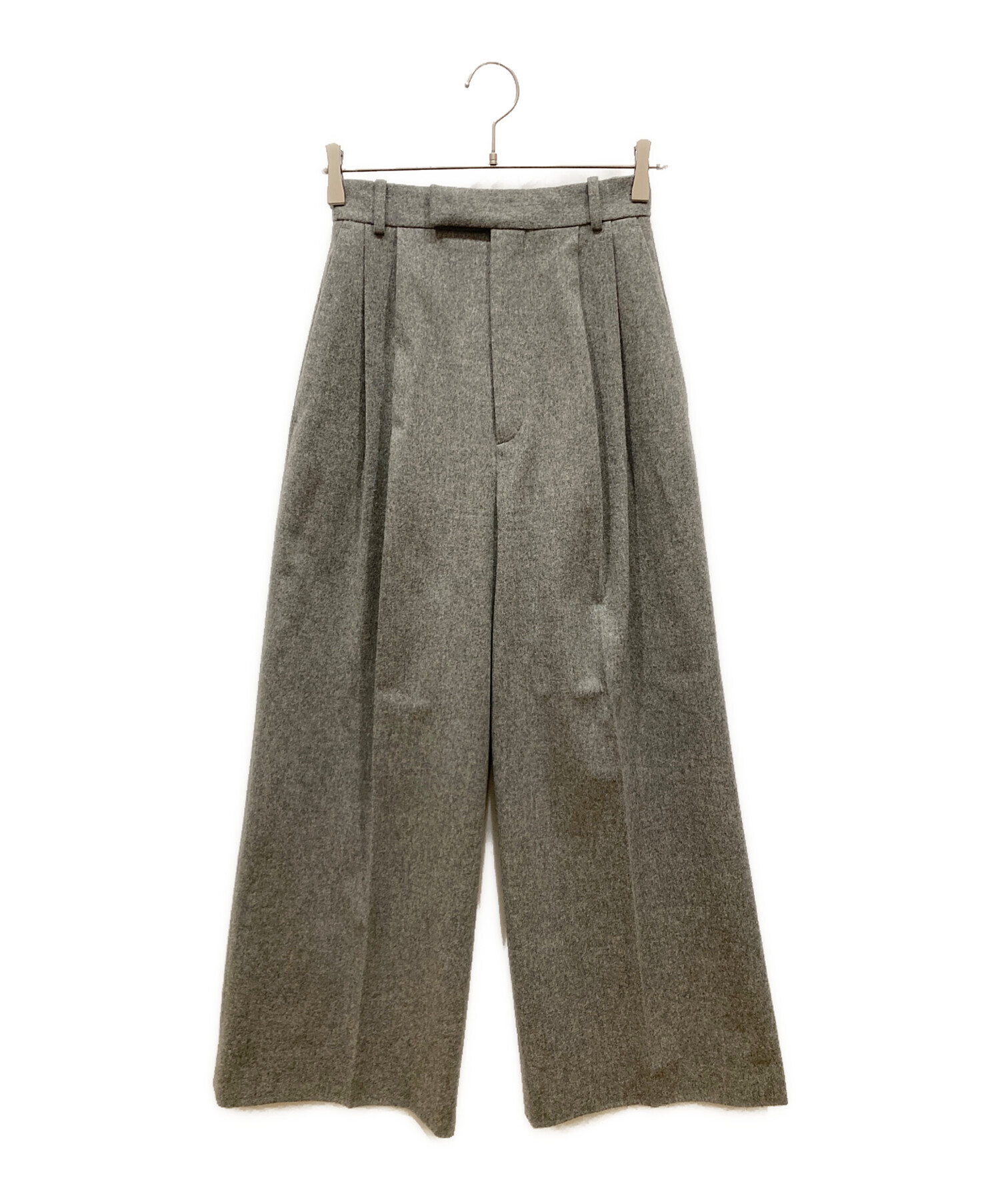 中古・古着通販】CELINE (セリーヌ) ウールワイドスラックス グレー