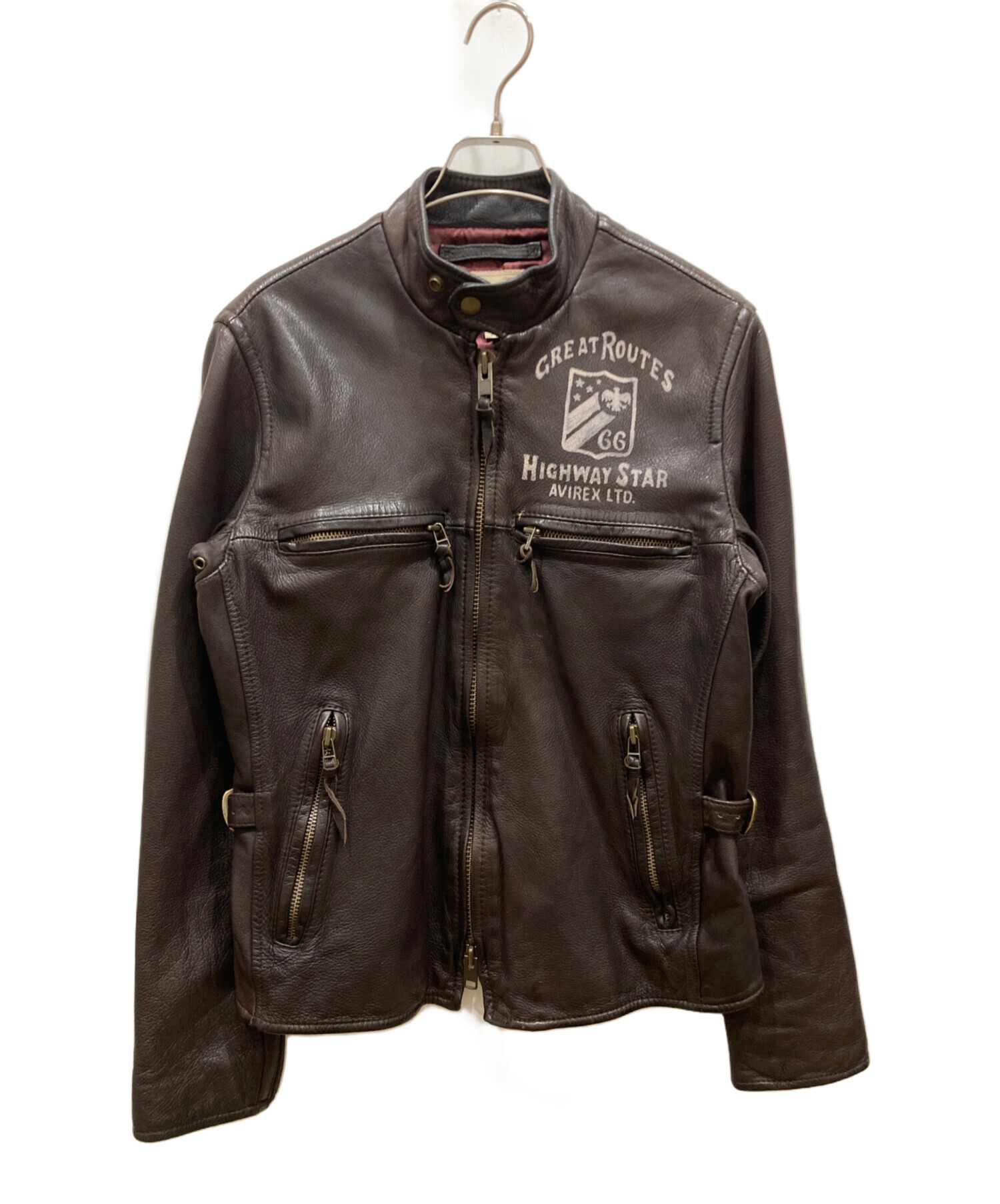 中古・古着通販】AVIREX (アヴィレックス) プリントライダースレザー
