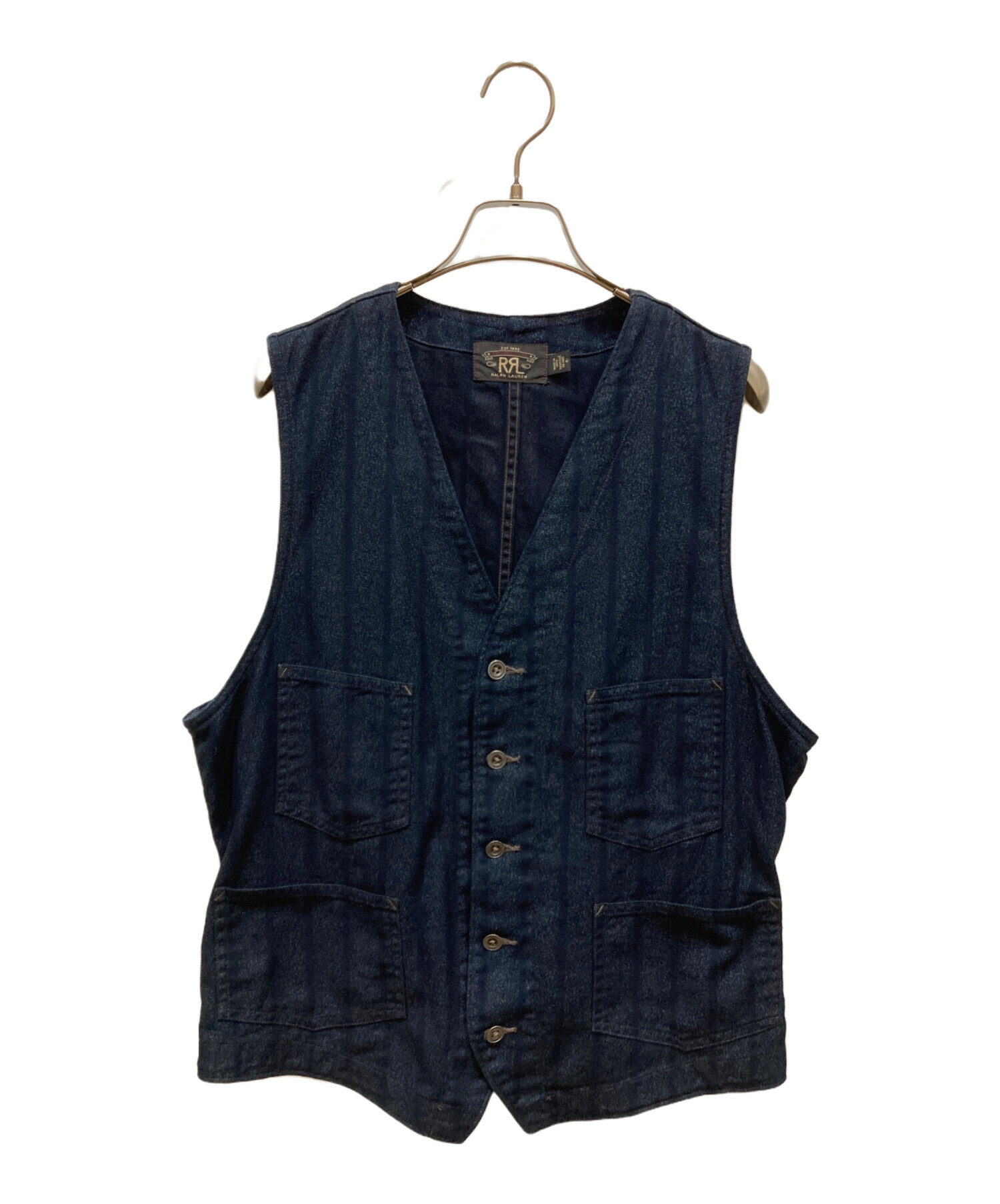 中古・古着通販】RRL (ダブルアールエル) インディゴ ストライプベスト