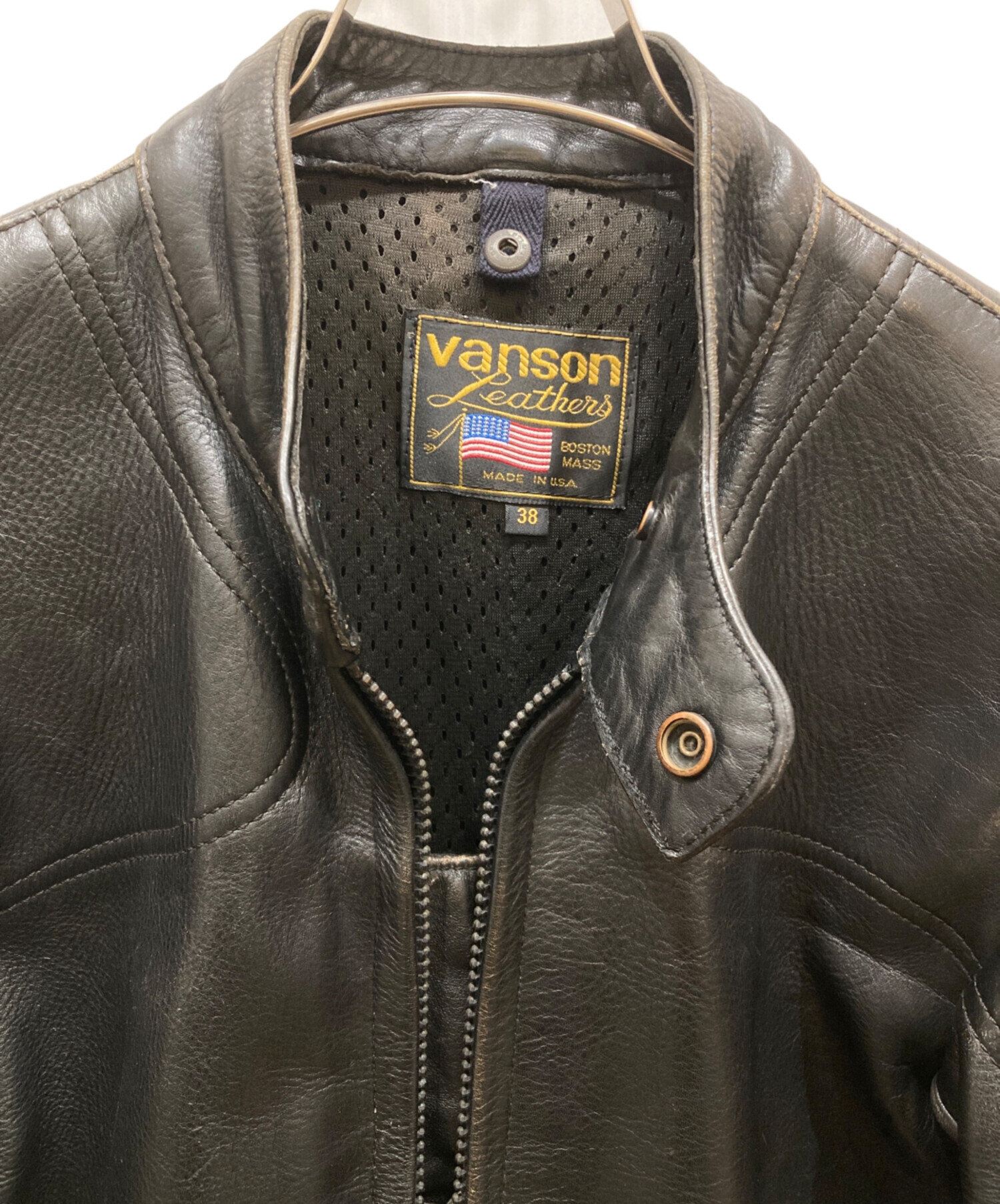 中古・古着通販】VANSON (バンソン) レザーライダースジャケット