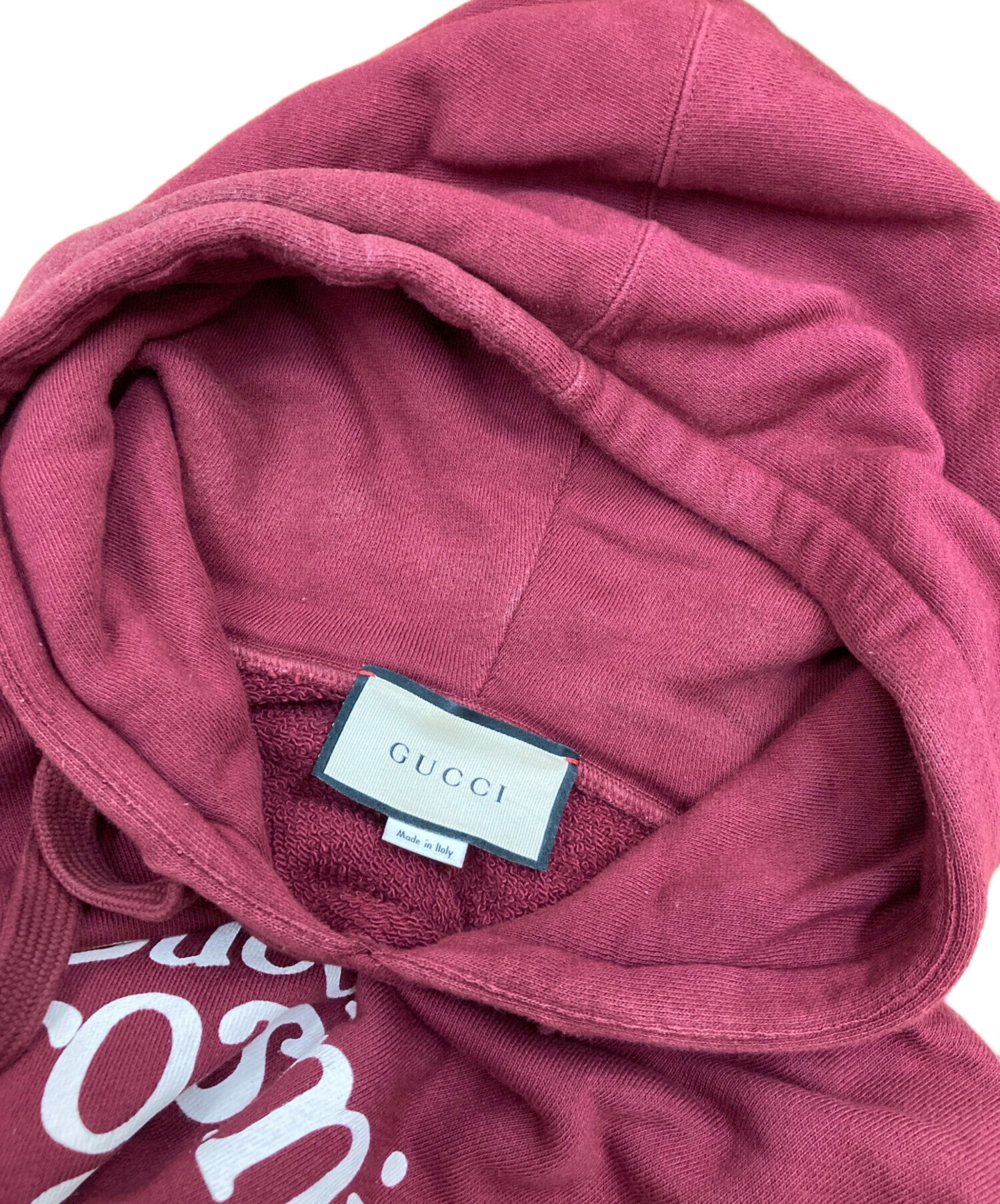 中古・古着通販】GUCCI (グッチ) プリントパーカー レッド サイズ:M