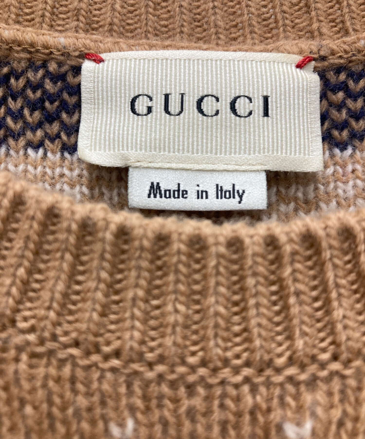 中古・古着通販】GUCCI (グッチ) ニット ブラウン サイズ:10｜ブランド  