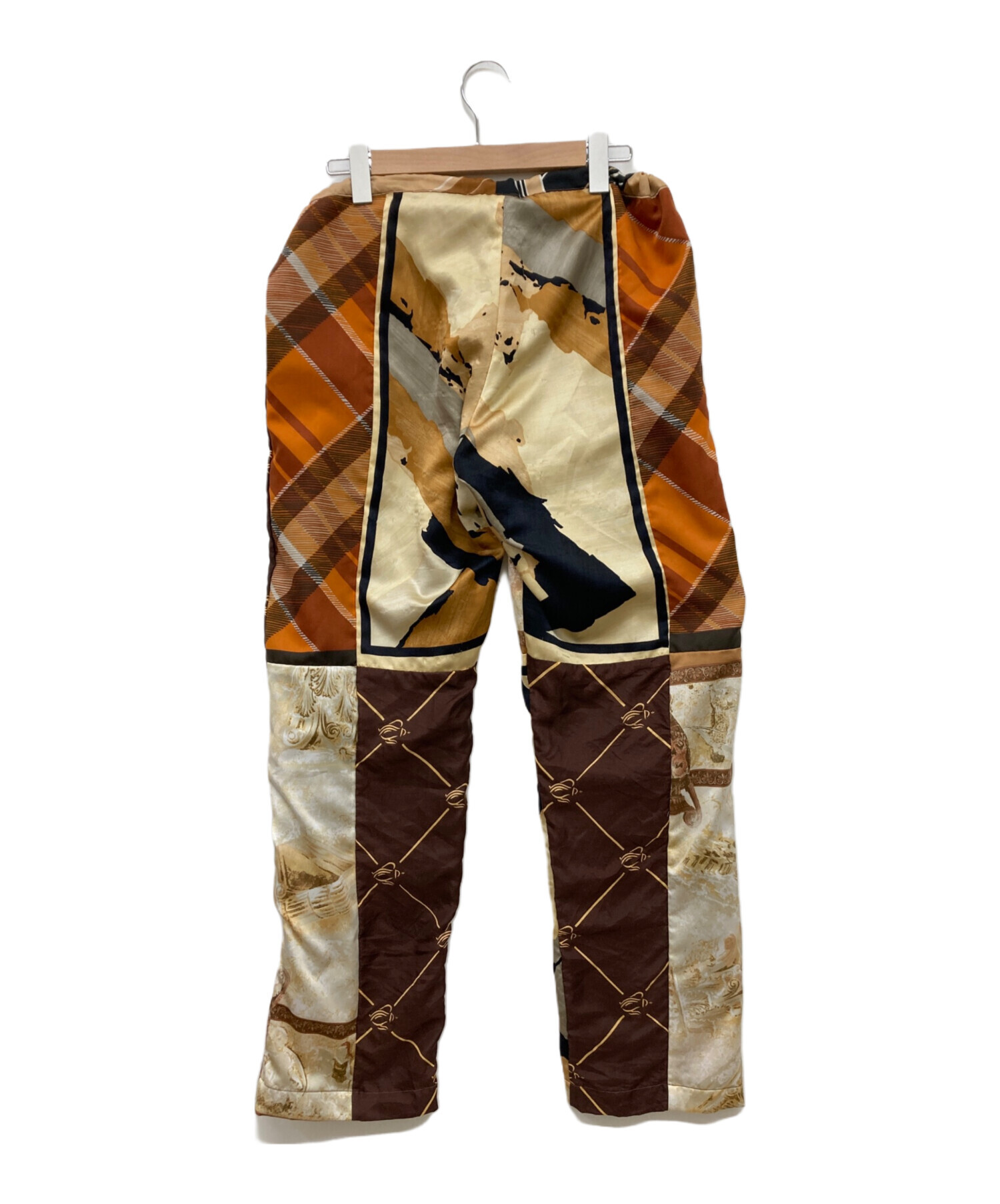 未使用タグ付き seeall ヴィンテージスカーフ　リメイク　イージーパンツ SEEALL Reconstructed Scarf Pants 未使用タグ付き seeall