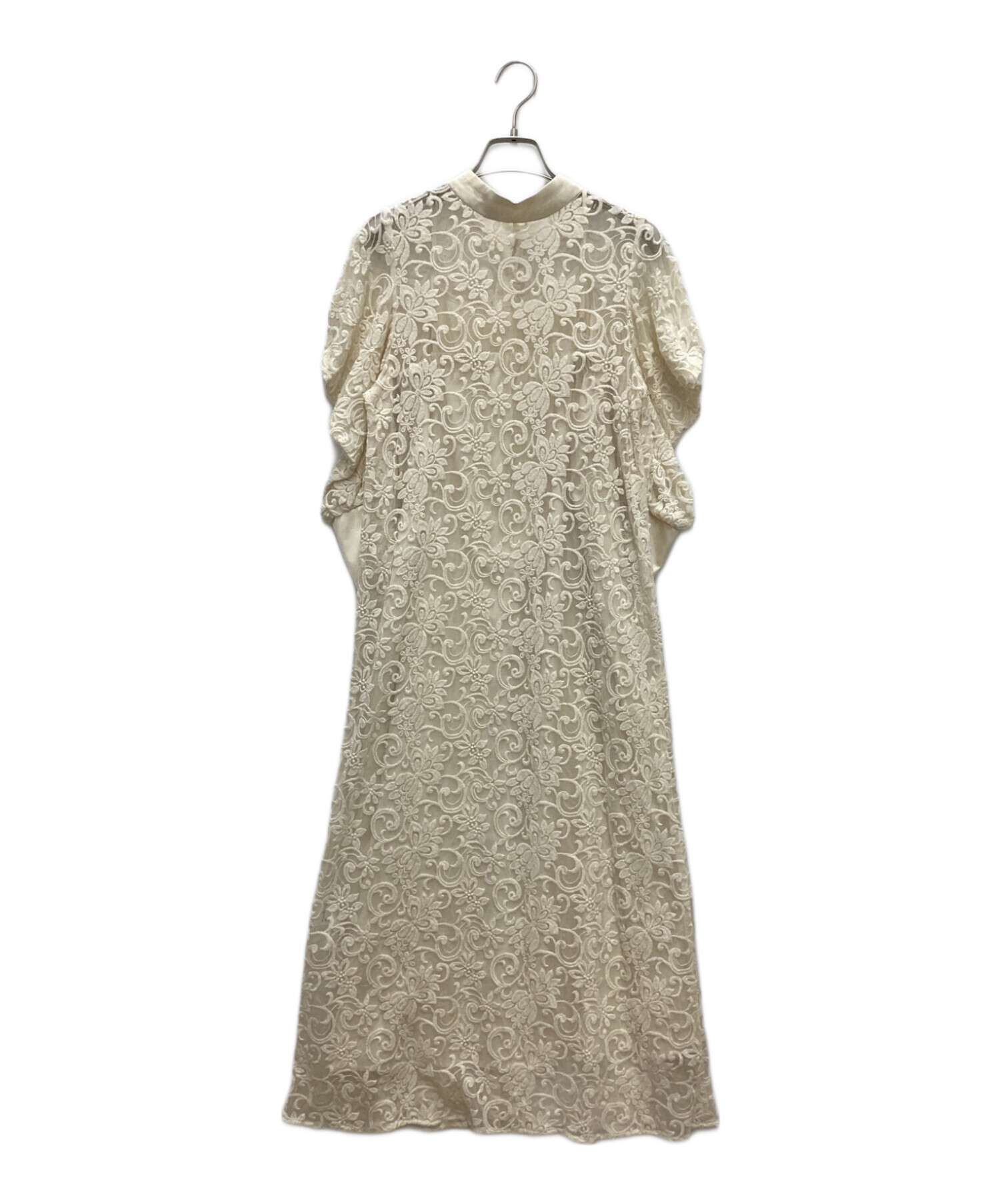 2WAY DRAPE SLEEVE EMBROIDERY DRESS 【公式通販】