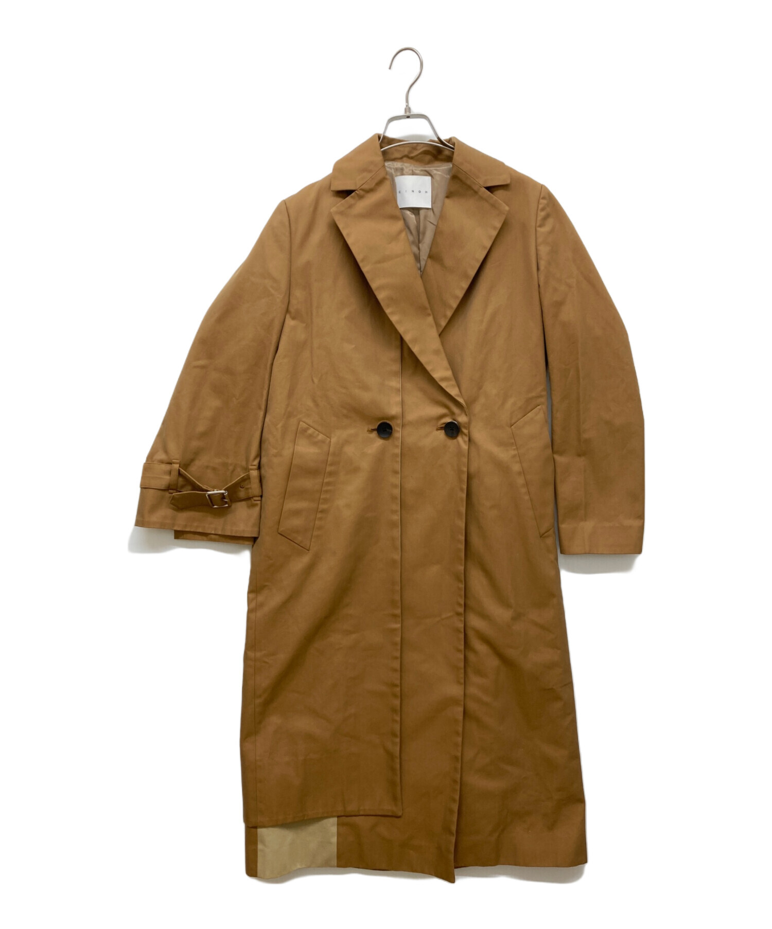 CINOH チノ トレンチコート レディース 【古着】【中古】 中古・古着通販】CINOH (チノ) ダブルブレストトレンチコート ブラウン