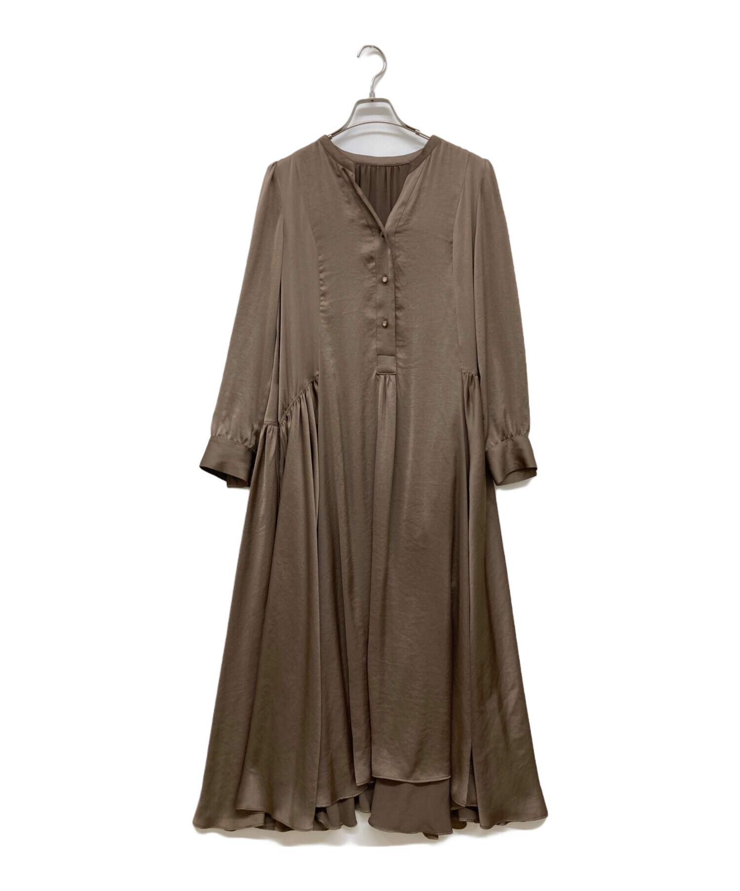 KANAKO CLOSET_ヴィンテージサテンサイドギャザー&フレアワンピース Kanako closetヴィンテージサテンサイドギャザー&フレアワン