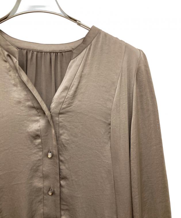 Kanako closetヴィンテージサテンサイドギャザー&フレアワンピース