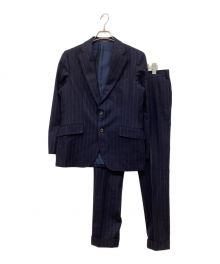 美品 LL マッキントッシュロンドン トラベルスーツ セットアップ 紺 NEW BRIDGE】Super110's グレンチェックスーツ(スーツ