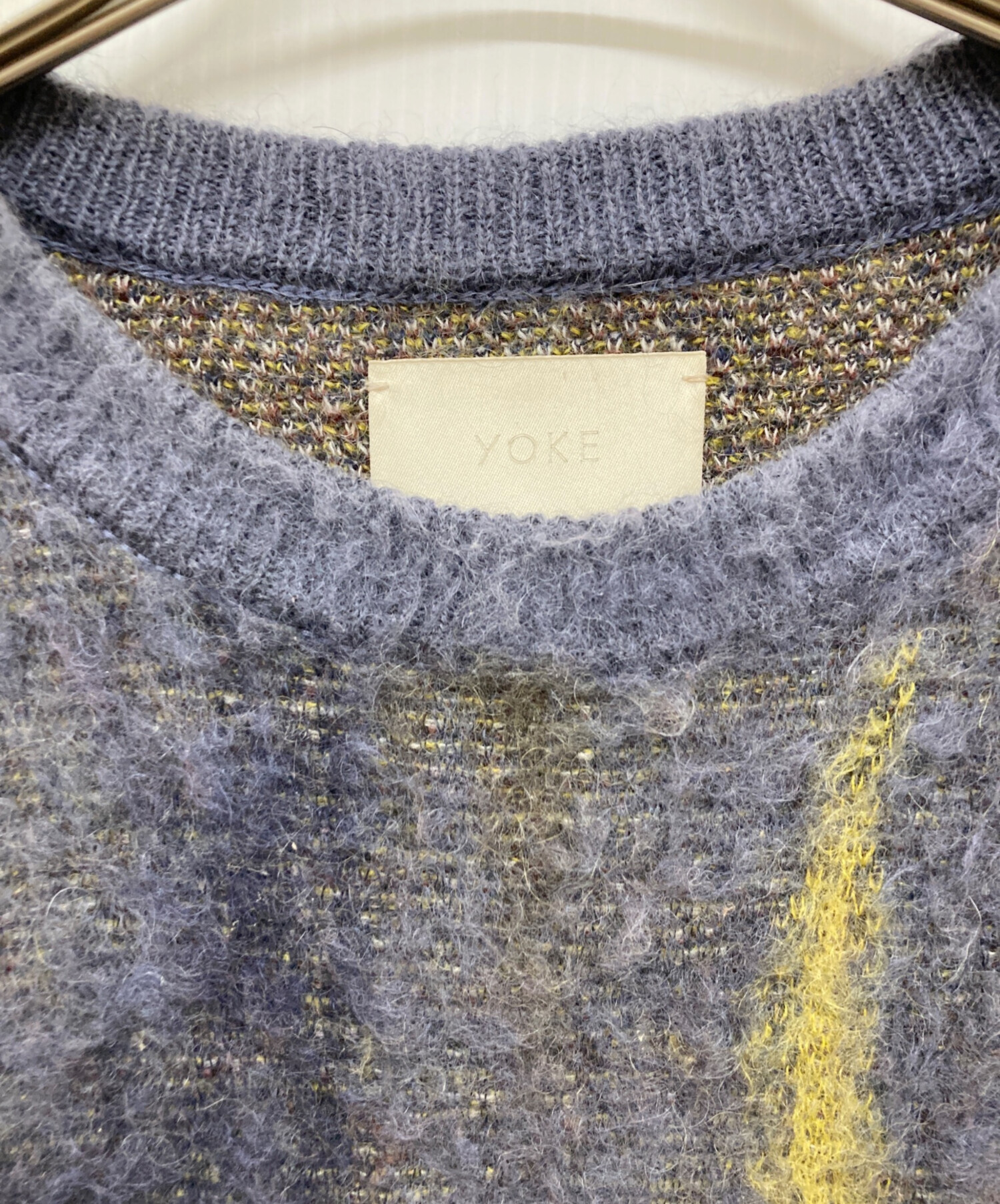 中古・古着通販】YOKE (ヨーク) STILL JACQUARD CREWNECK ネイビー 