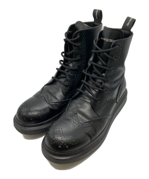 【最終値下げ】 ALEXANDER MCQUEEN 黒 ワークブーツ 中古・古着通販】ALEXANDER McQUEEN (アレキサンダーマックイーン