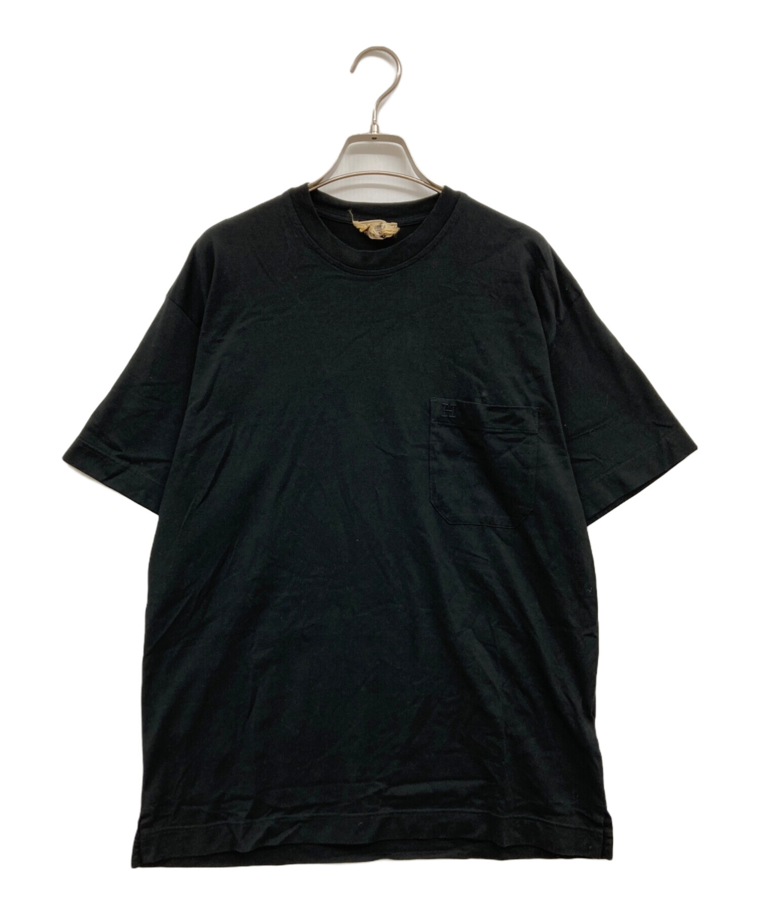 中古・古着通販】HERMES (エルメス) H刺繍ポケットTシャツ ブラック 