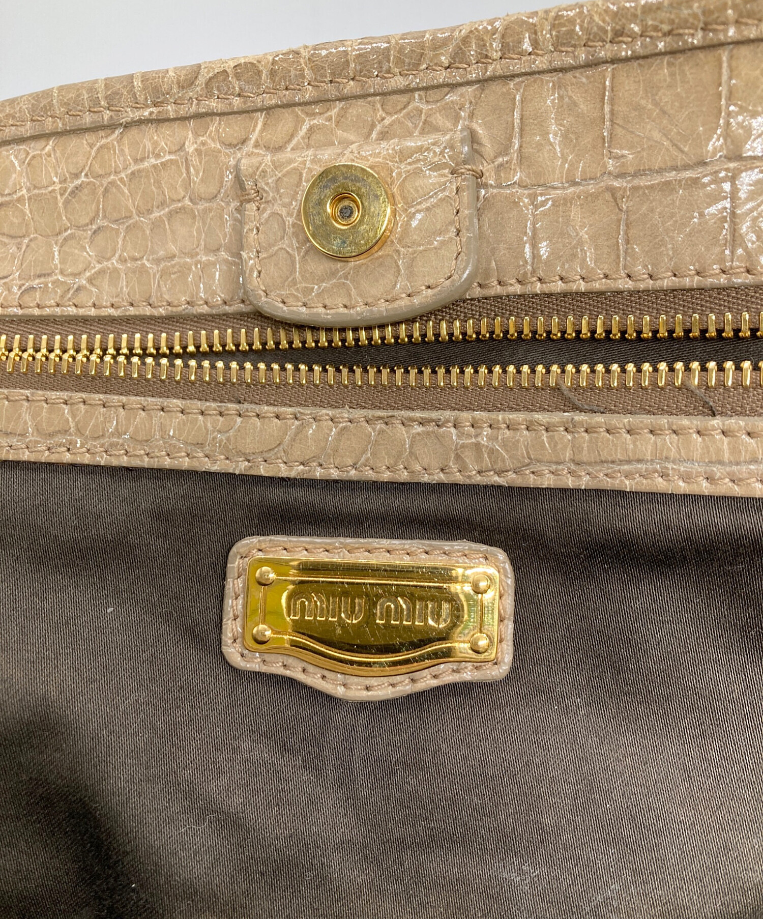 中古・古着通販】MIU MIU (ミュウミュウ) クロコ型押し2WAYトート 