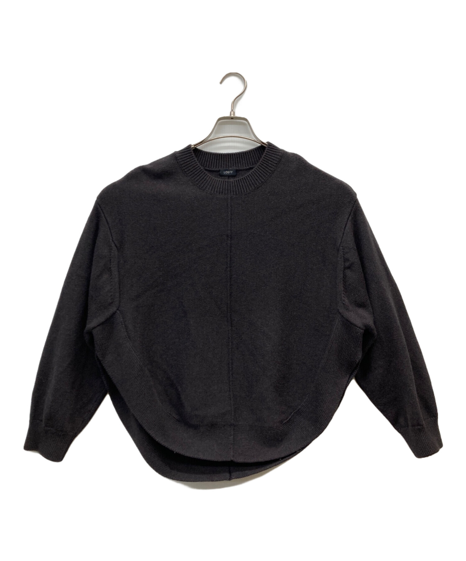 中古・古着通販】LOEFF (ロエフ) ラウンドヘムニット ブラウン サイズ 