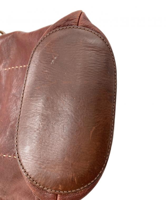 【未使用級】ゲンテン レザー ショルダーバッグ 中古・古着通販】genten (ゲンテン) レザーショルダーバッグ ブラウン