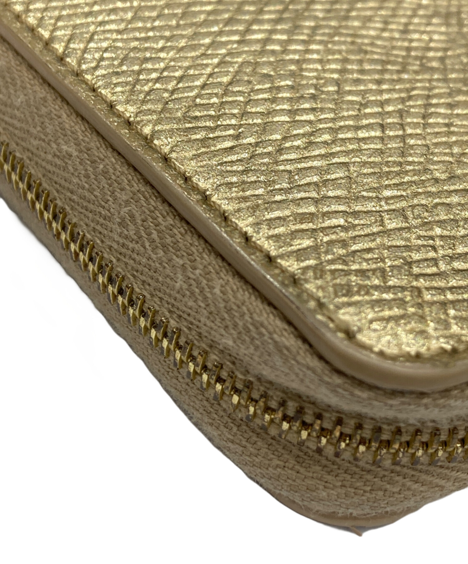 CELINE ゴールド スモールジップウォレット スモール ジップウォレット / グレインカーフスキン - スプリング