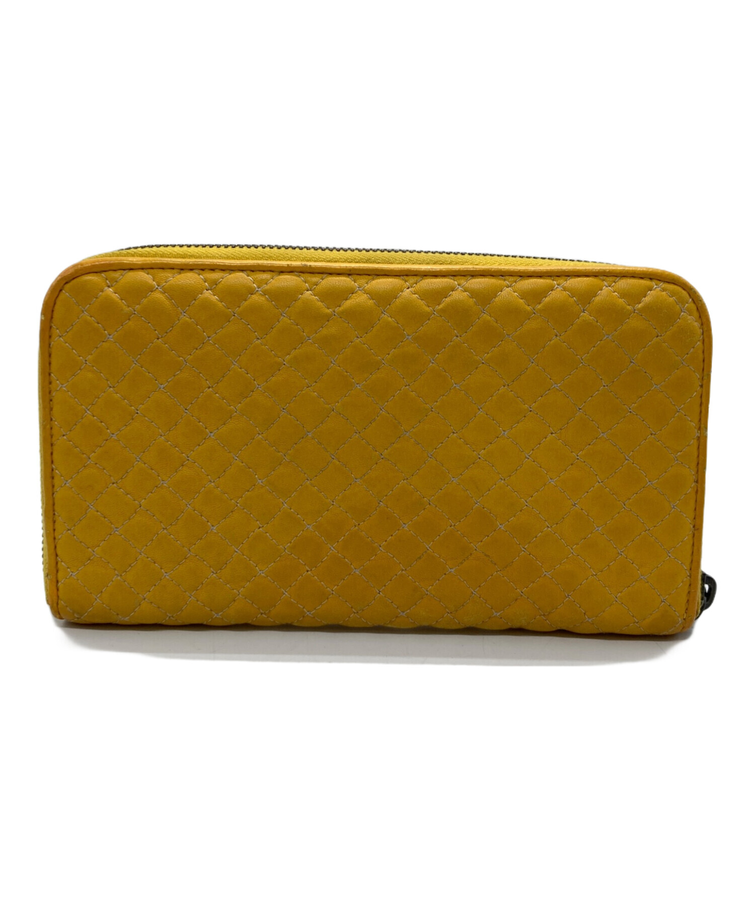 BOTTEGA VENETA 長財布 キルティング レザー ラウンドファスナー 中古・古着通販】BOTTEGA VENETA (ボッテガベネタ) キルティング