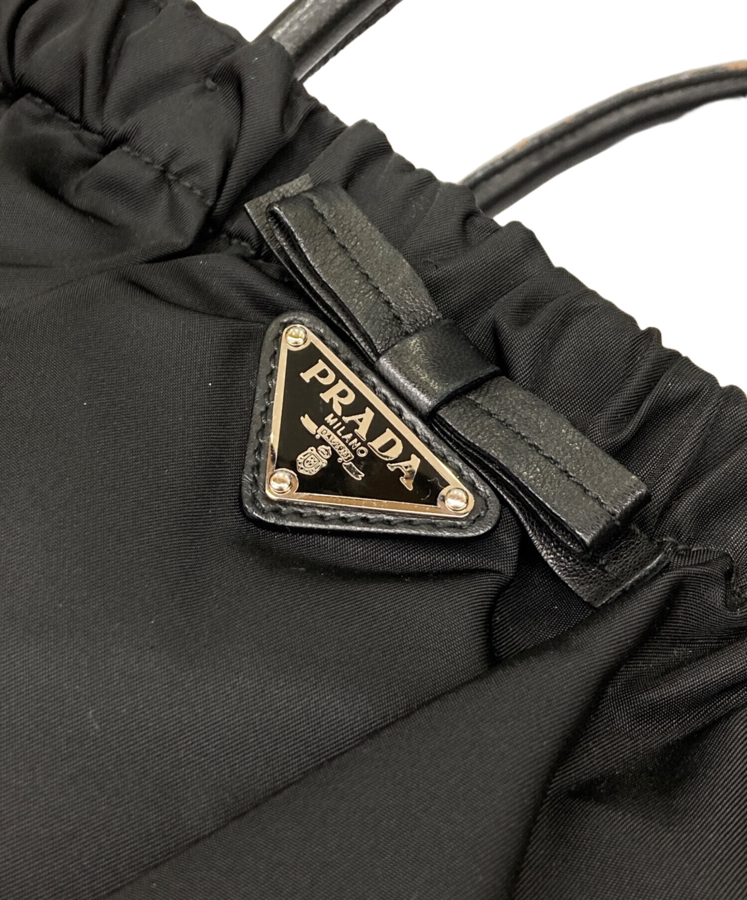 PRADA ショルダーバッグ プラダ ハンドバッグ 2way BN1631 中古・古着通販】PRADA (プラダ) リボンギャザー2WAYバッグ