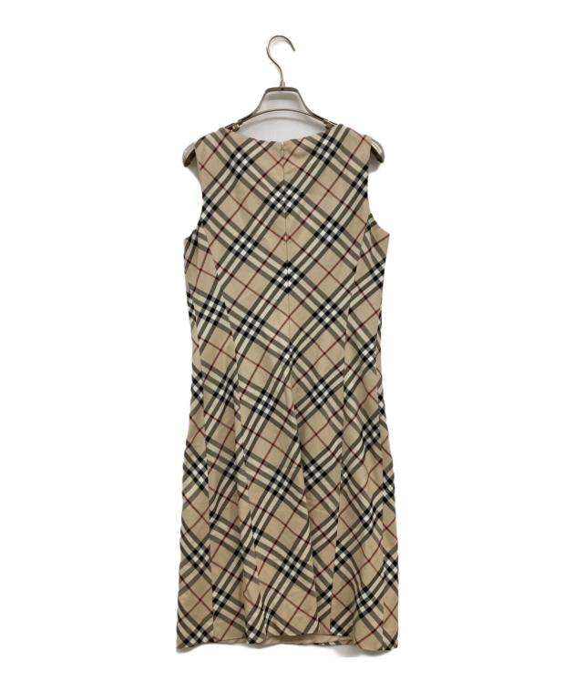 バーバリーブルーレーベル　ワンピース　ノバチェック　ベルト　38 美品 バーバリーブルーレーベル シャツワンピース ベルト ノバチェック