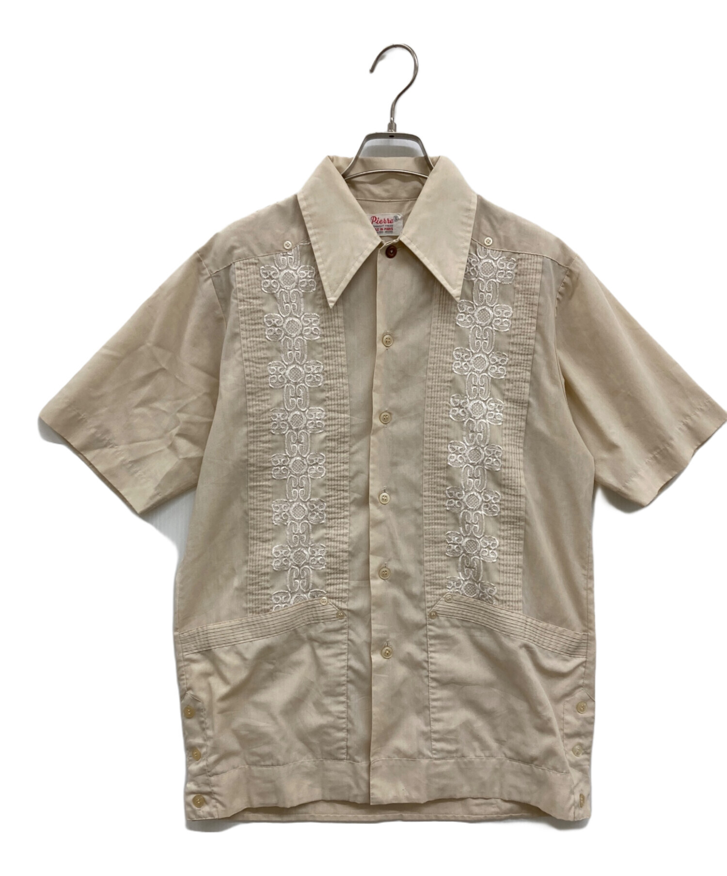 中古・古着通販】PIERRE DEROCHE (古着) トップ釦開襟キューバシャツ