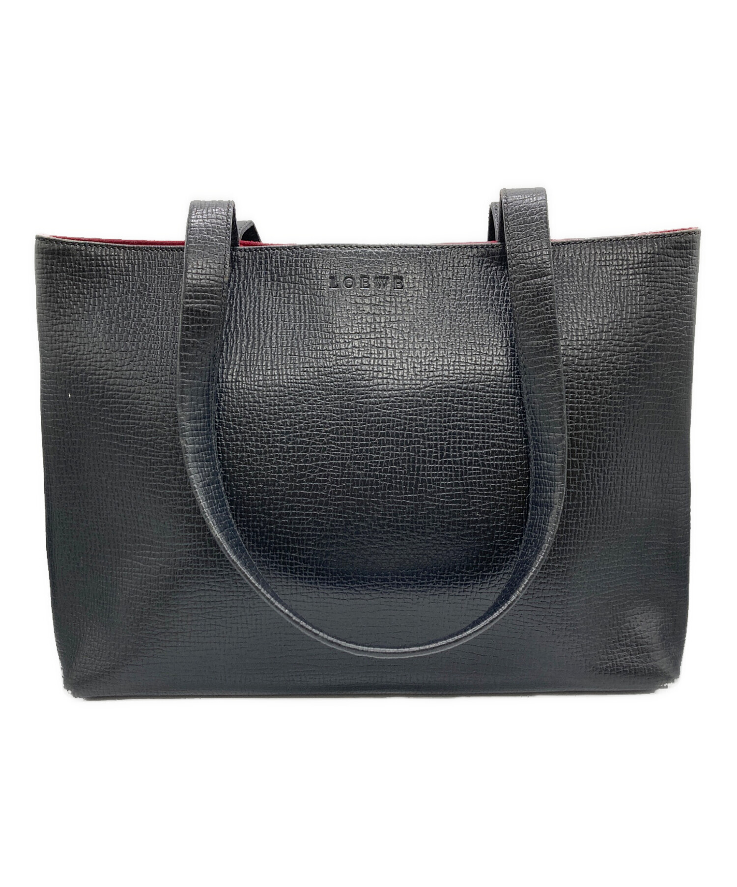 中古・古着通販】LOEWE (ロエベ) レザートートバッグ ブラック 