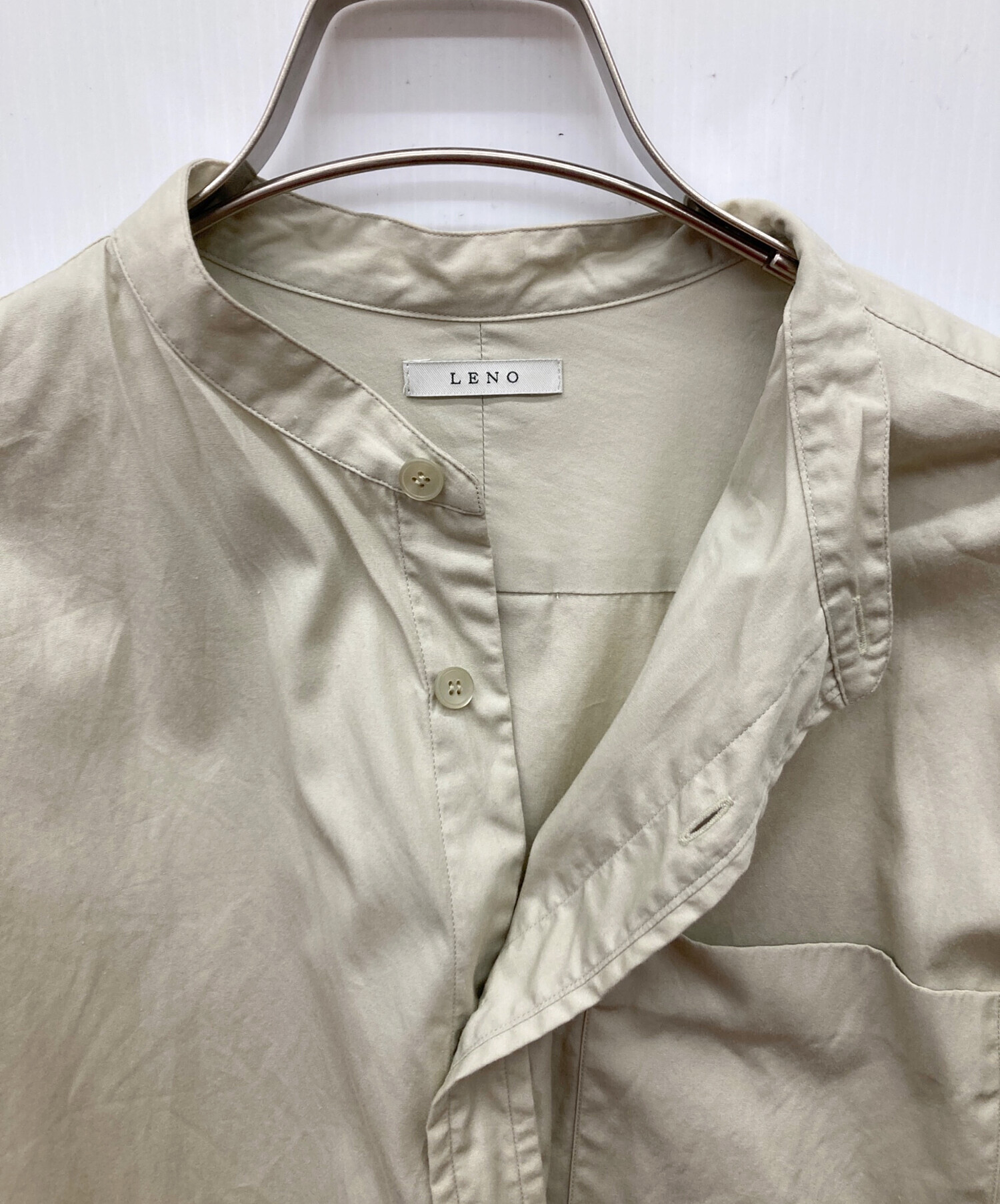 中古・古着通販】LENO (リノ) Pullover BAND COLLAR SHIRT/プル