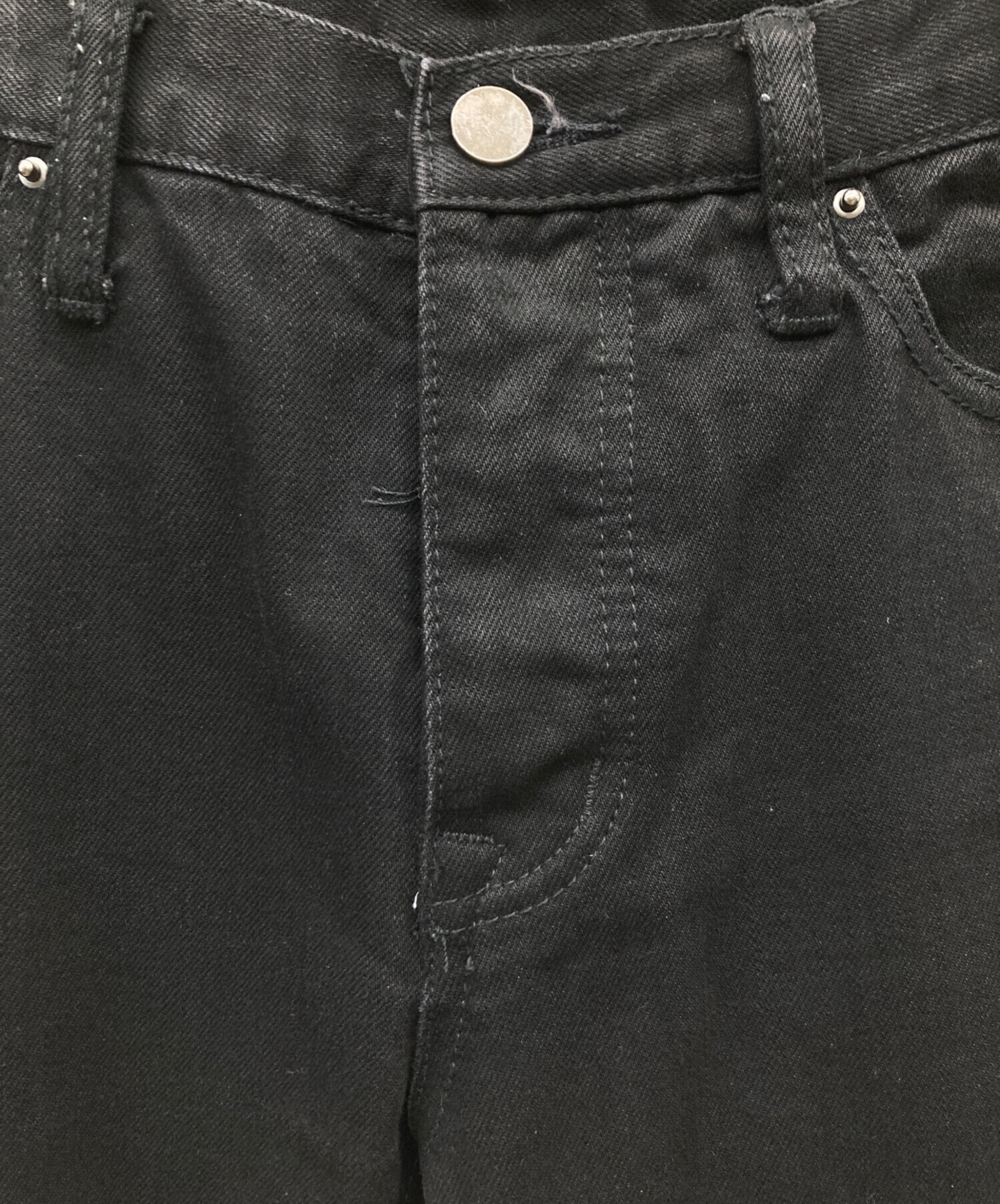 中古・古着通販】mnml (ミニマル) ダメージ加工デニムパンツ ブラック