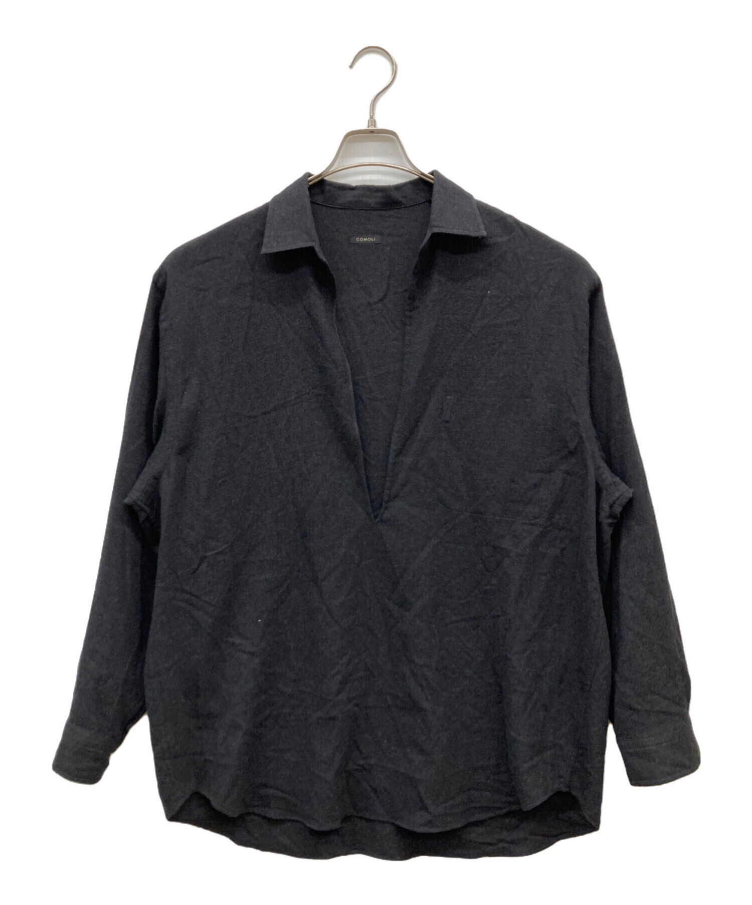 中古・古着通販】COMOLI (コモリ) ウールビエラ スキッパーシャツ