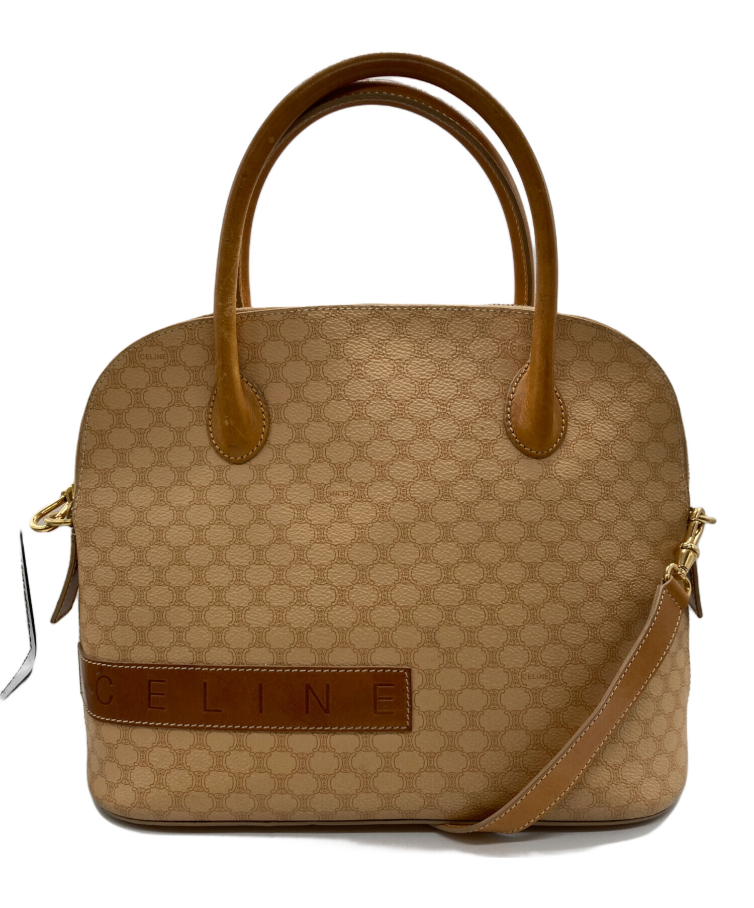 中古・古着通販】CELINE (セリーヌ) マカダム柄ラウンドトートバッグ 