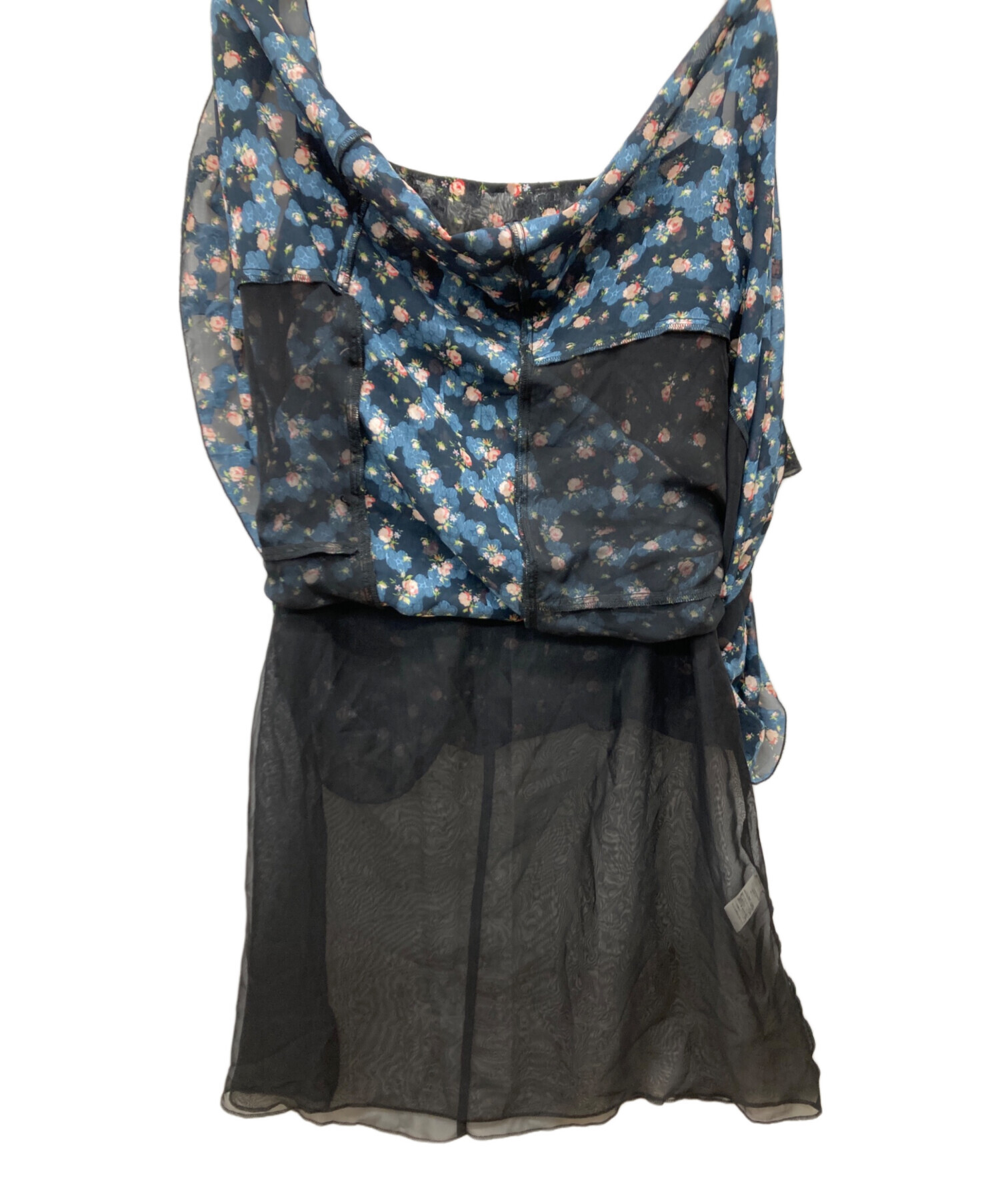 中古・古着通販】ANNA SUI (アナスイ) 花柄フリルスカート ブラック