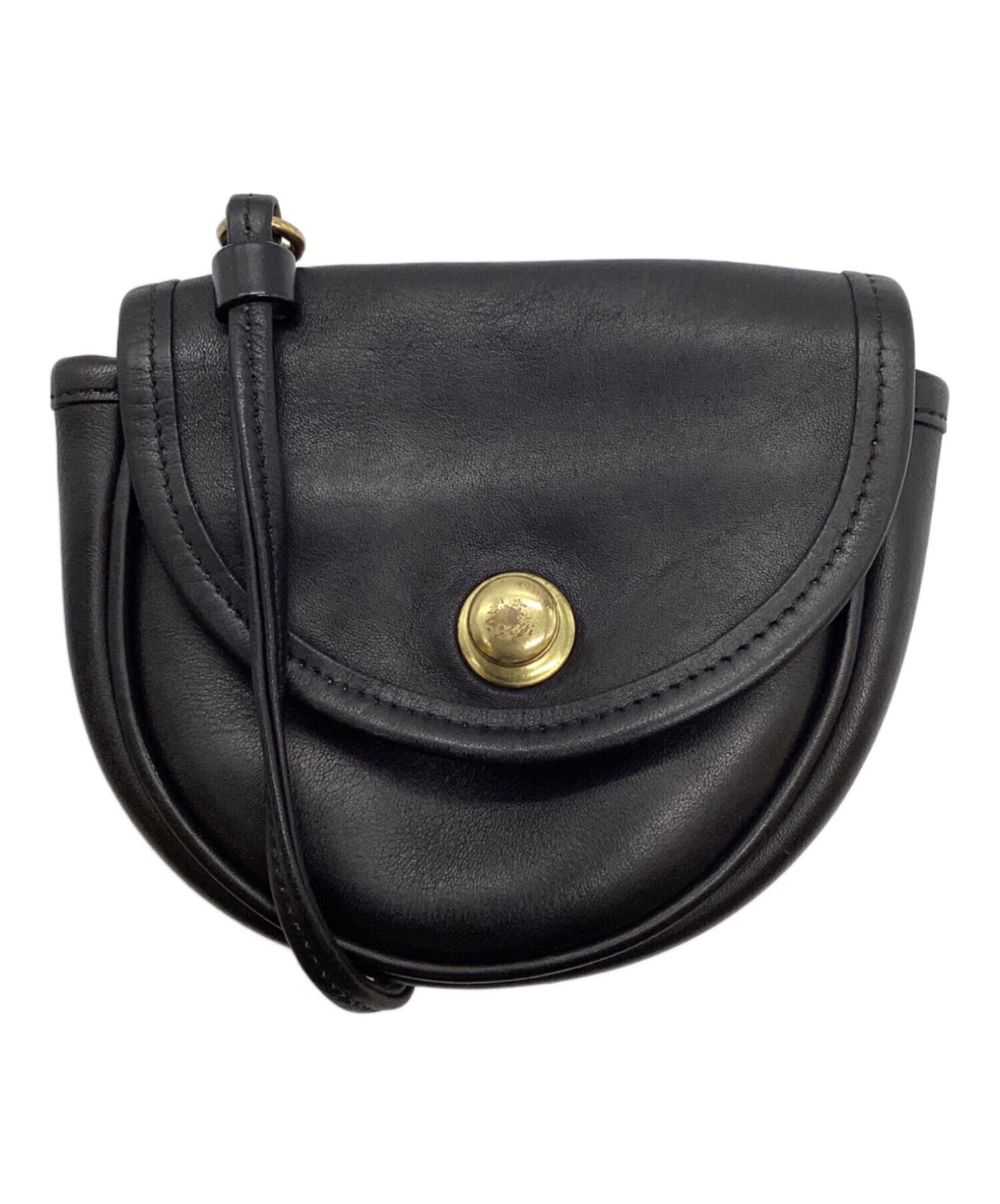 中古・古着通販】COACH (コーチ) レザーミニポシェット ブラック 