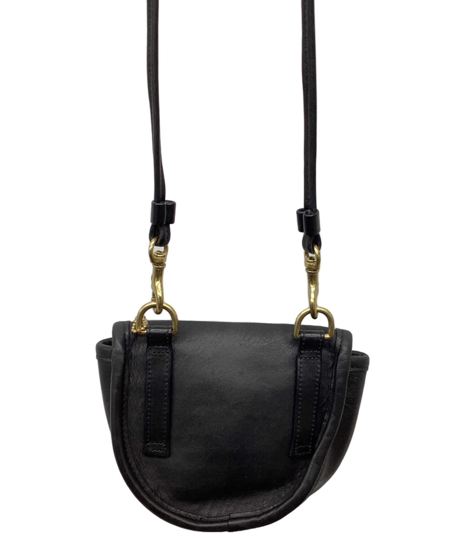 中古・古着通販】COACH (コーチ) レザーミニポシェット ブラック 