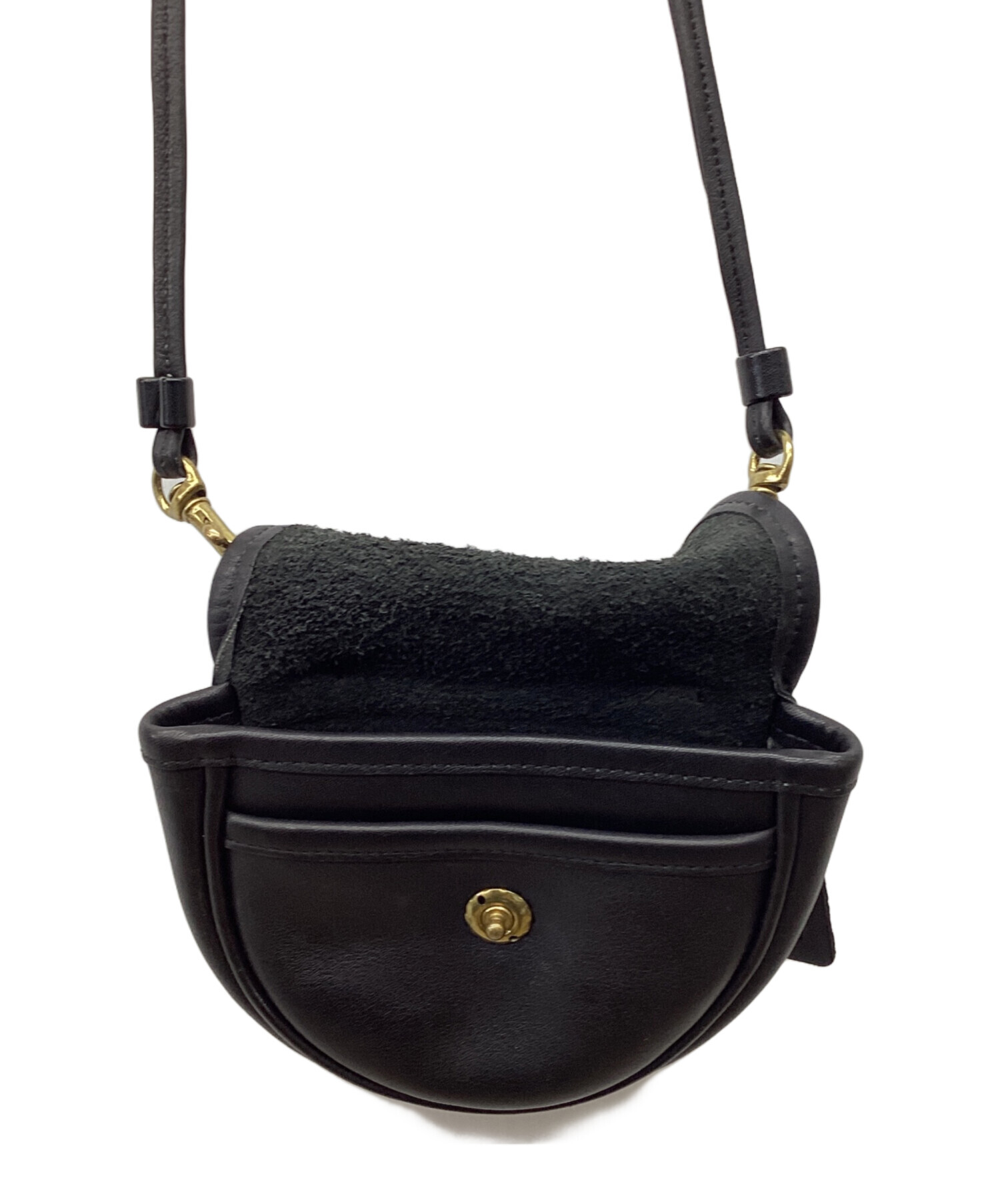中古・古着通販】COACH (コーチ) レザーミニポシェット ブラック 