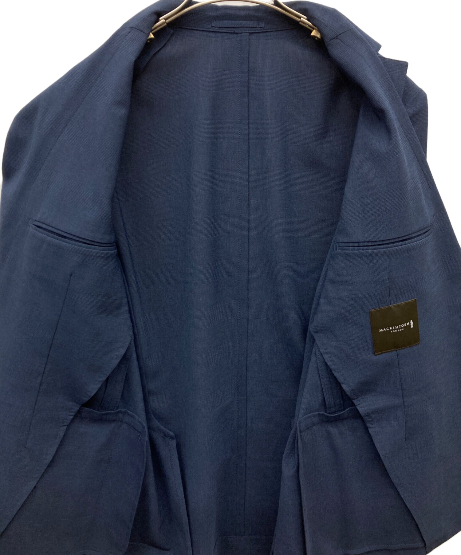 【中古】マッキントッシュ Mackintosh ウール チェック 3B カジュアルジャケット ネイビーxレッド【サイズ36】【メンズ】 中古・古着通販】MACKINTOSH LONDON (マッキントッシュ ロンドン