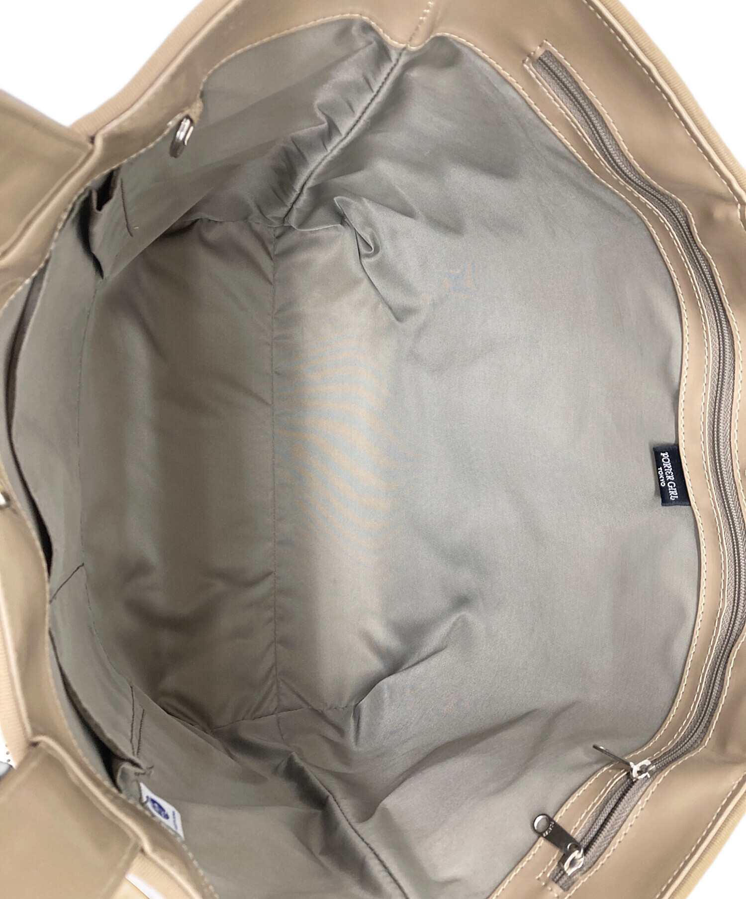 中古・古着通販】PORTER (ポーター) エナメルトートバッグ ブラウン 