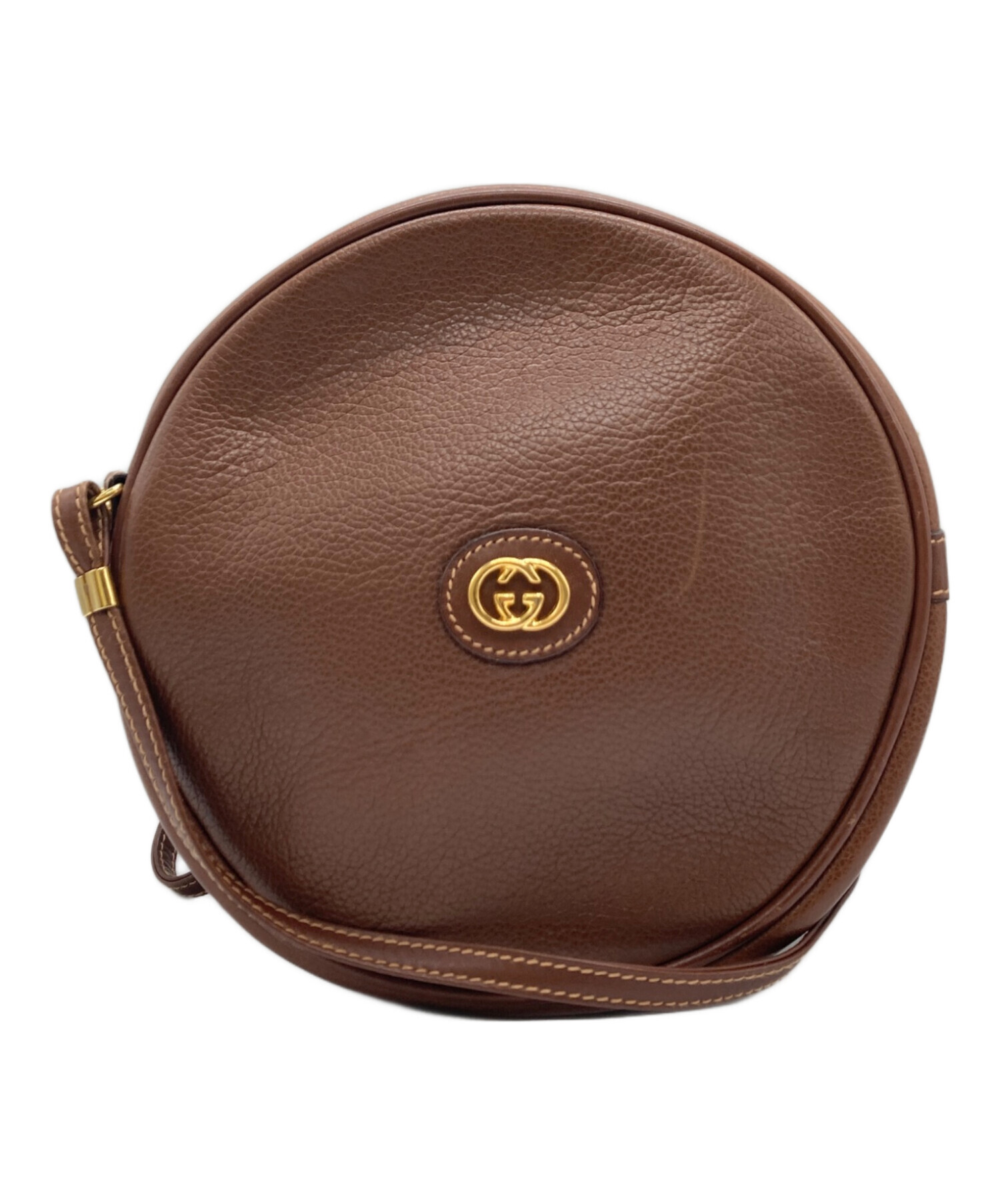 GUCCI ブラウン ショルダーバッグ 中古・古着通販】GUCCI (グッチ) ラウンドショルダーバッグ