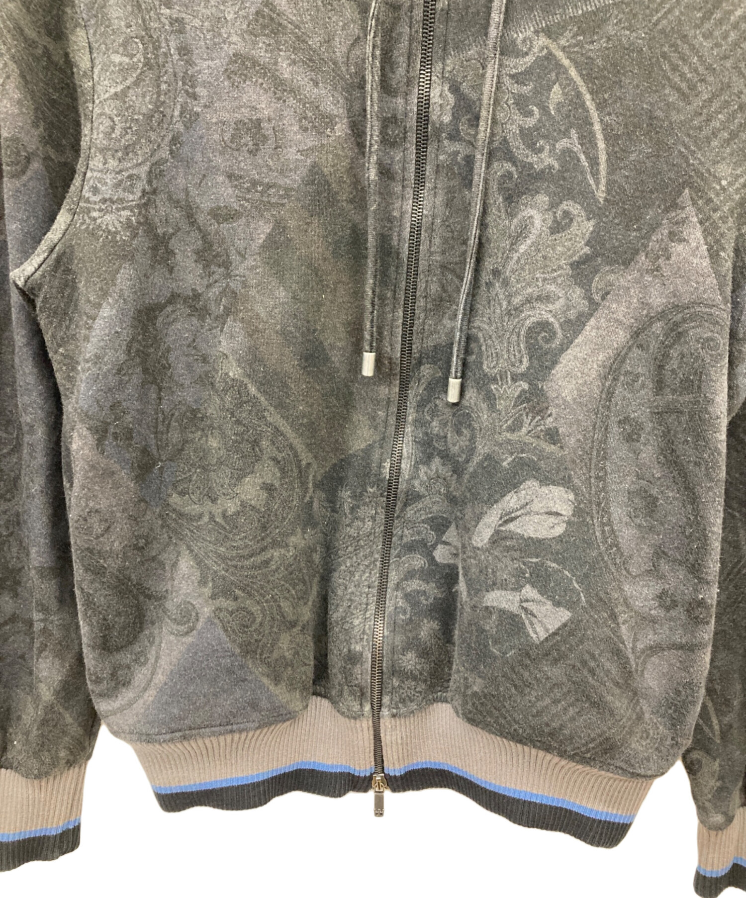 中古・古着通販】ETRO (エトロ) ペイズリー柄ジップパーカー ブラック
