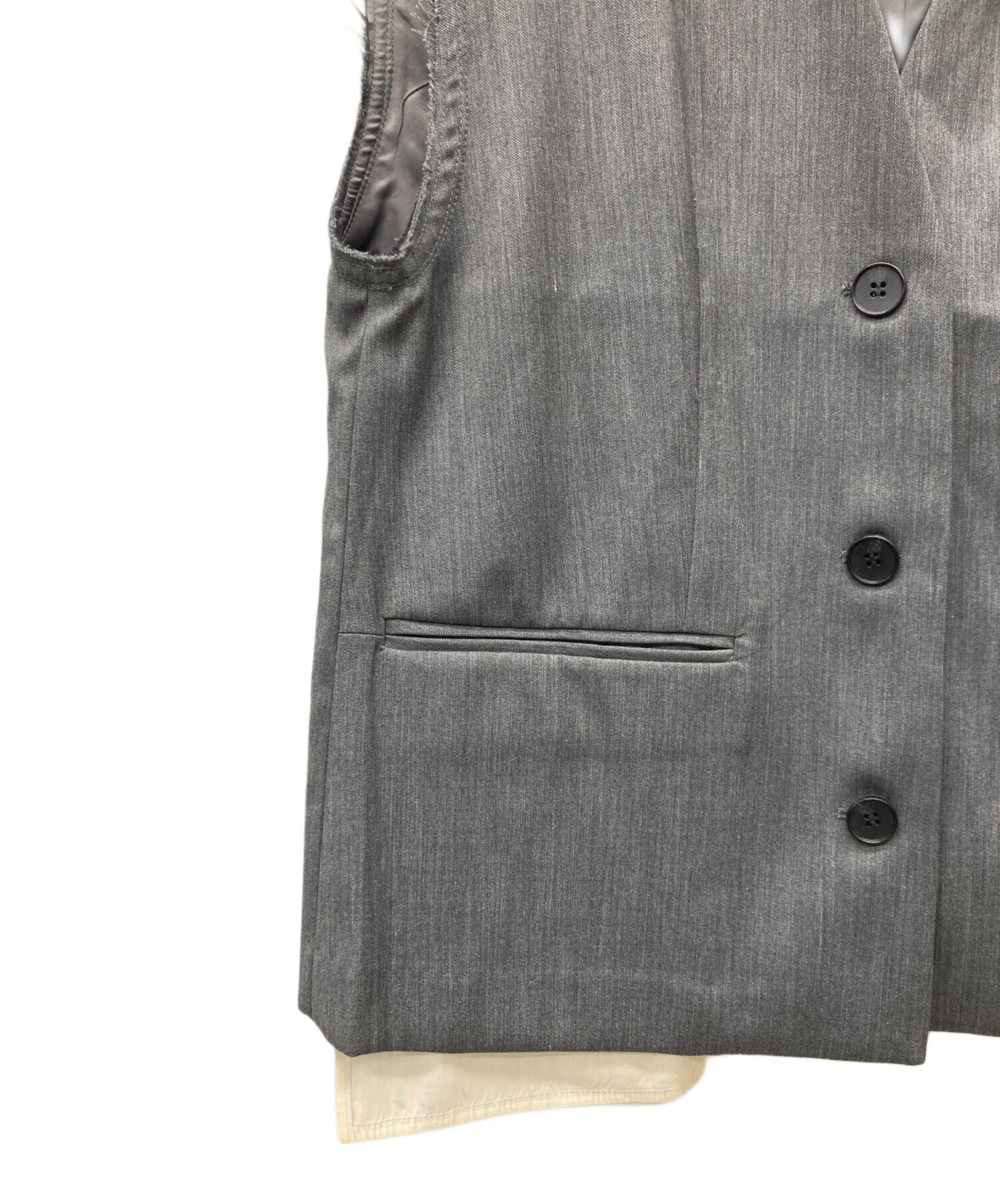 中古・古着通販】anuke (アンヌーク) Cutoff Twill Vest グレー サイズ