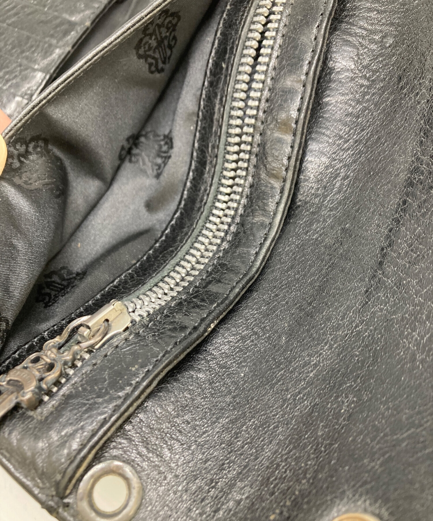 CHROME HEARTS クロムハーツ ウェーブウォレット 一部ファスナー破損 CHROME HEARTS クロムハーツ ウェーブウォレット 一部ファスナー破損