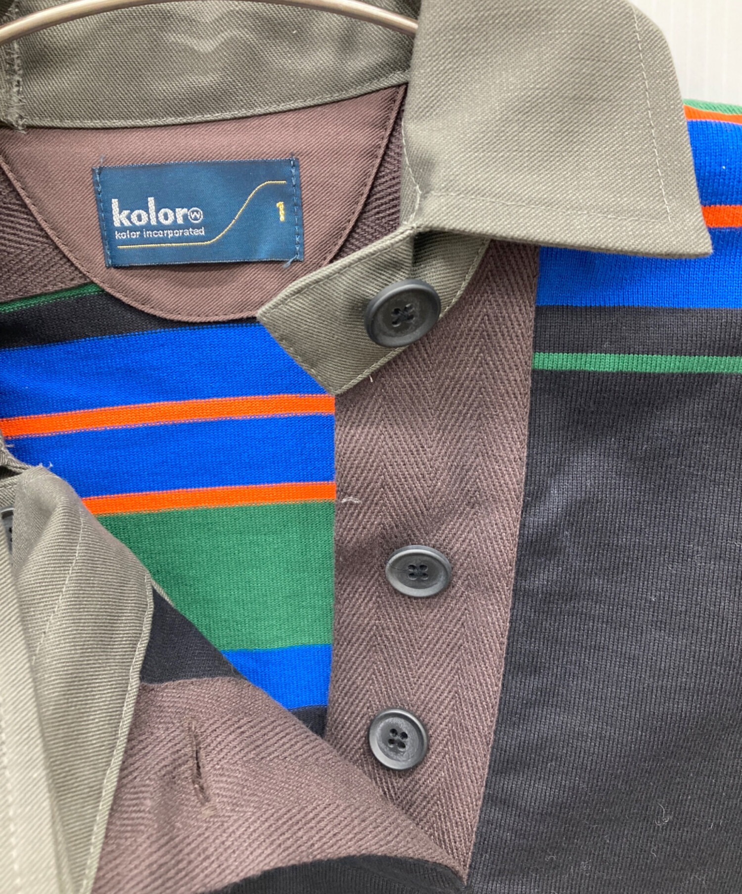 【Kolor】アシンメトリー カラー ポロシャツ 中古・古着通販】KOLOR (カラー) アシンメトリーデザインポロシャツ