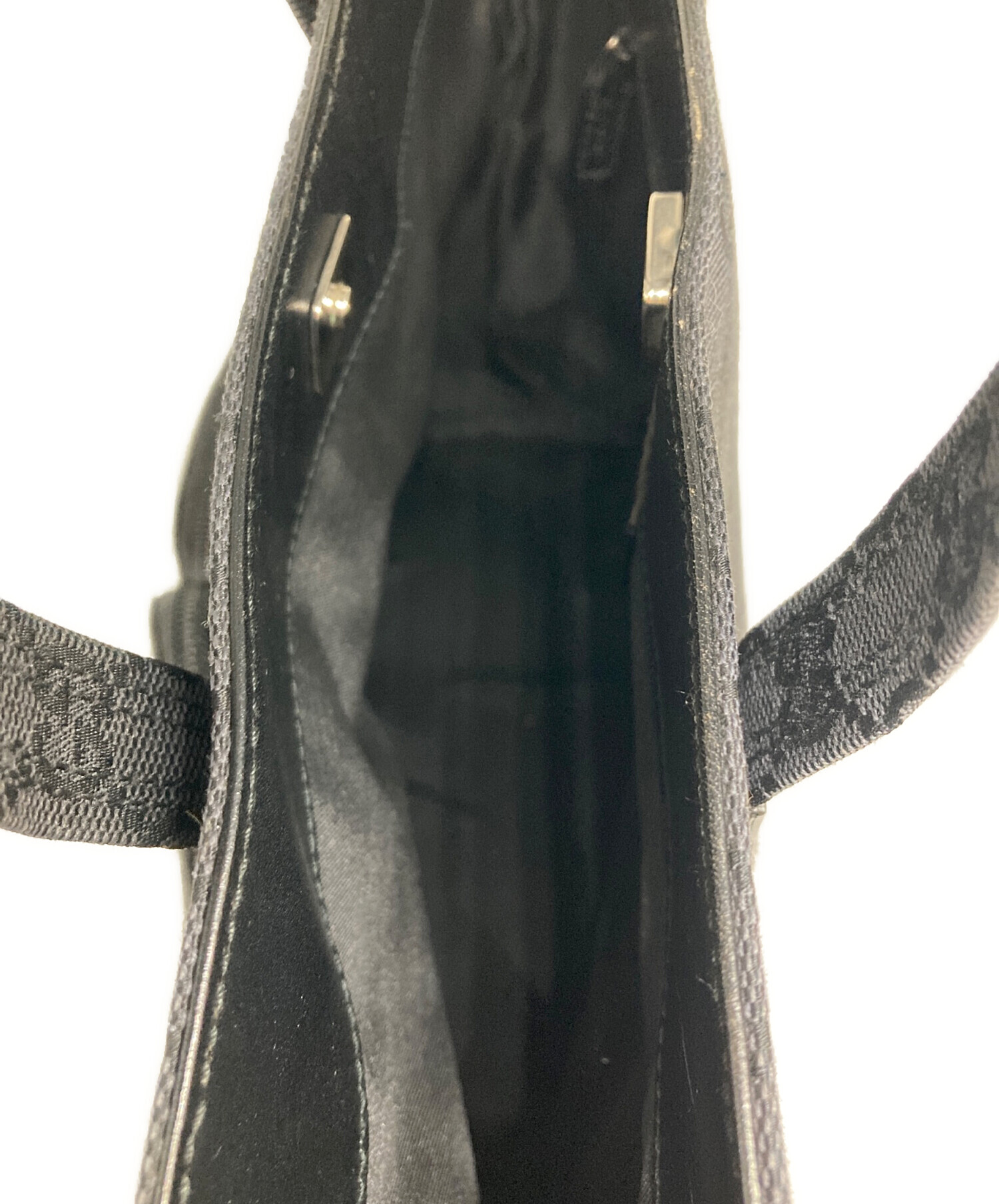 中古・古着通販】GUCCI (グッチ) GGキャンバスハンドバッグ ブラック