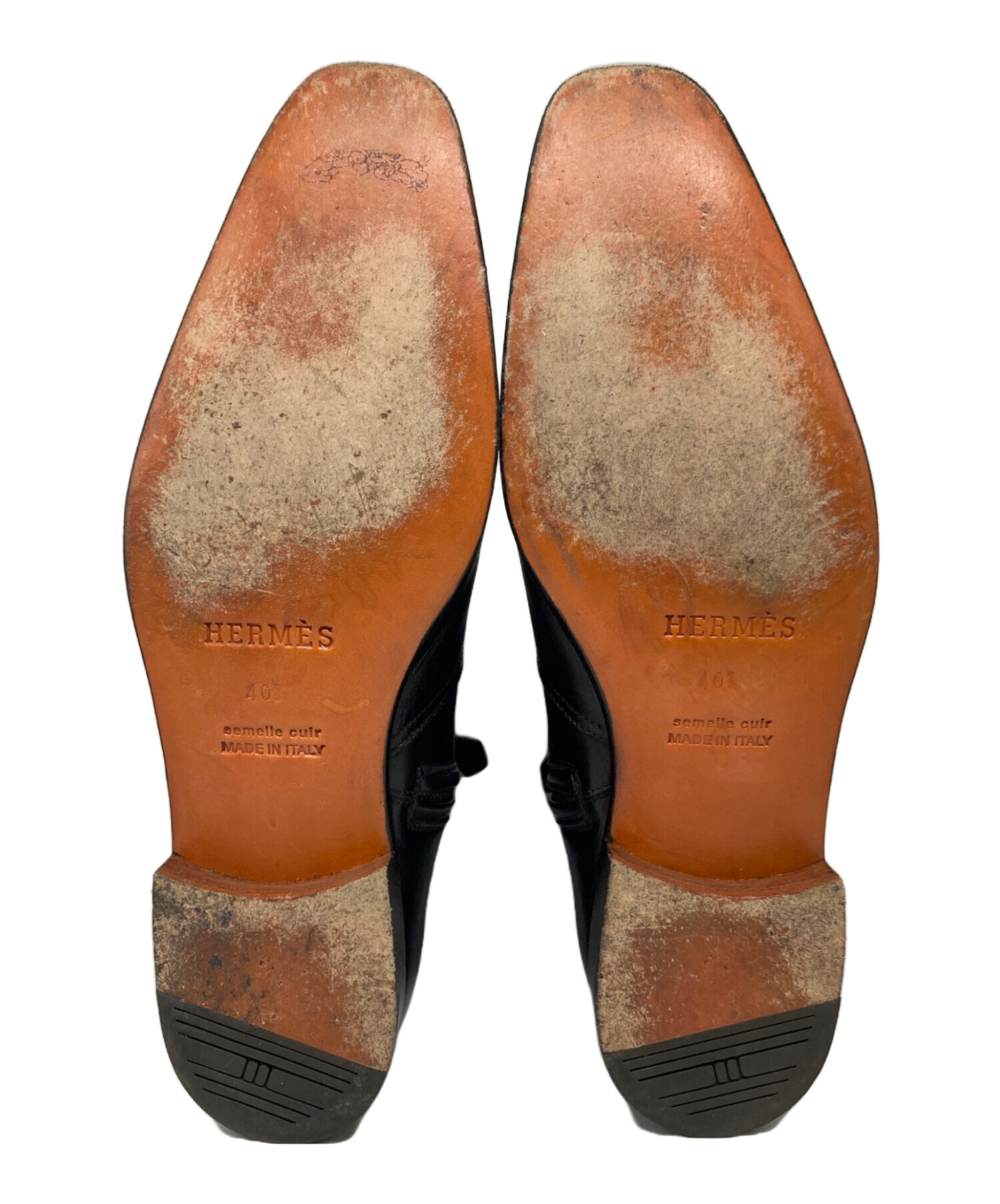中古・古着通販】HERMES (エルメス) レザーサイドジップブーツ