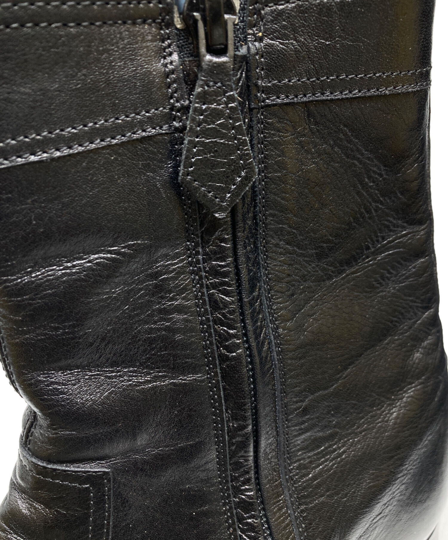 中古・古着通販】HERMES (エルメス) レザーサイドジップブーツ