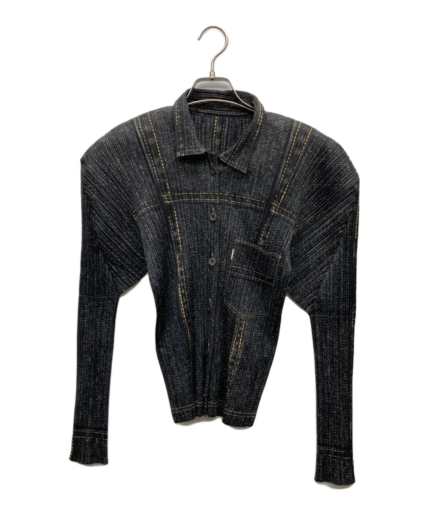 PLEATS PLEASE プリーツプリーズ デニム 転写 プリント ジャケット